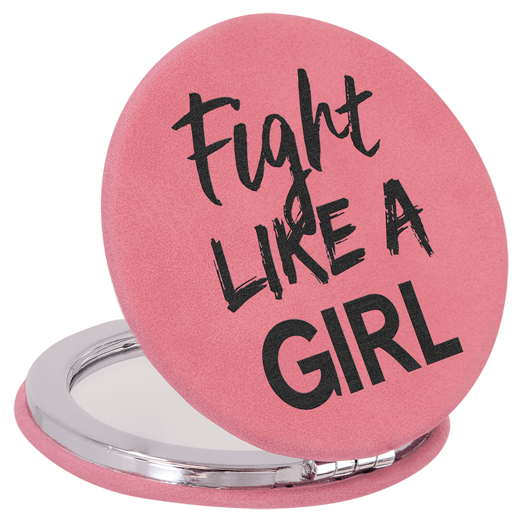 Personalized Compact Mirror With Magnifier in Leatherette Colors