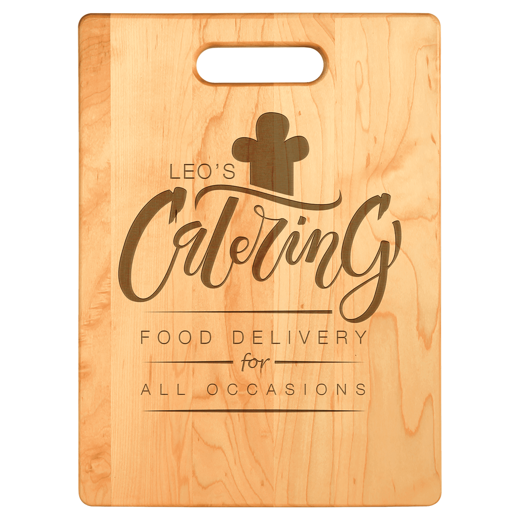 Custom Engraved Maple Cutting Boards with Paddle Handles 11 1/2" x 8 3/4" / Wide Handle Slot