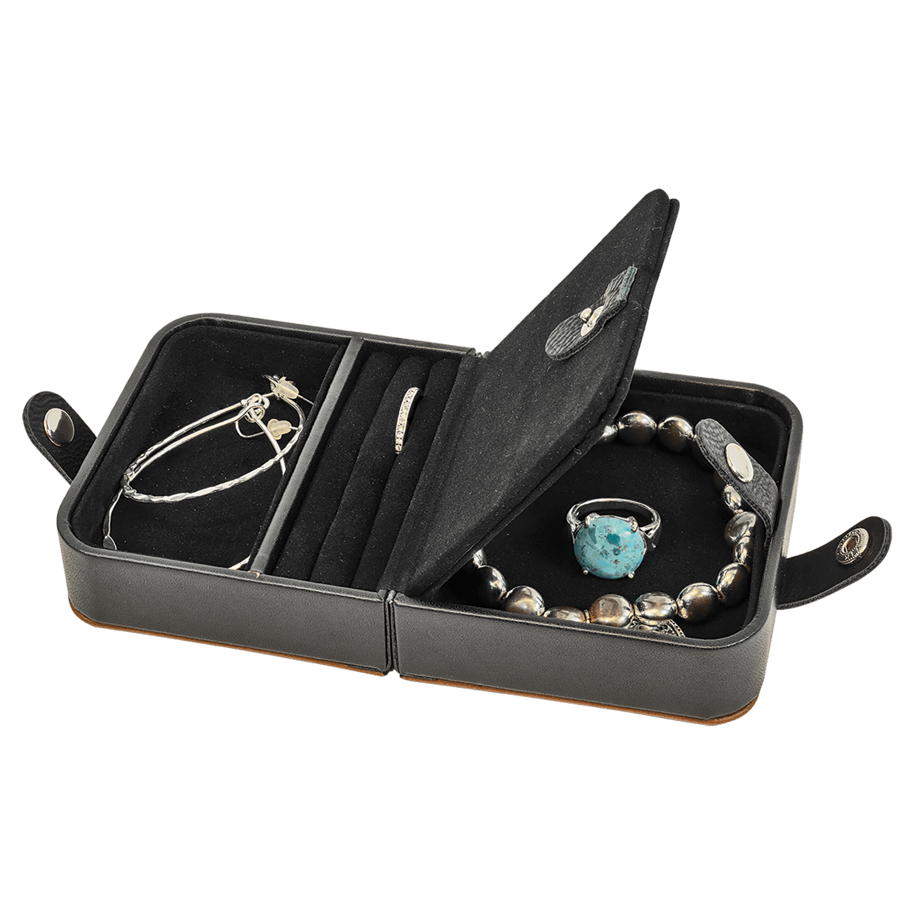 Personalized Travel Jewelry Box in Two Sizes with Multi-Compartments
