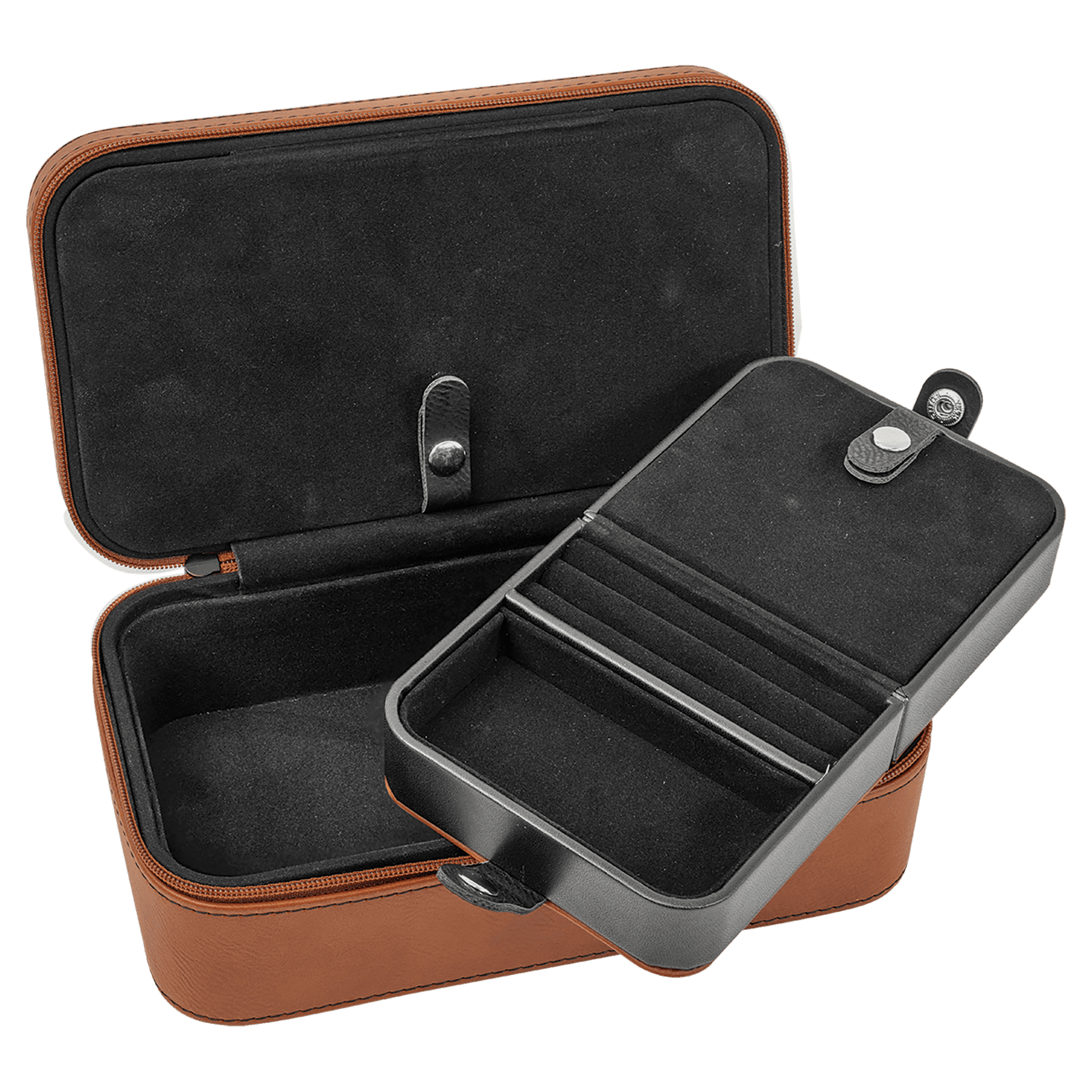 Personalized Travel Jewelry Box in Two Sizes with Multi-Compartments