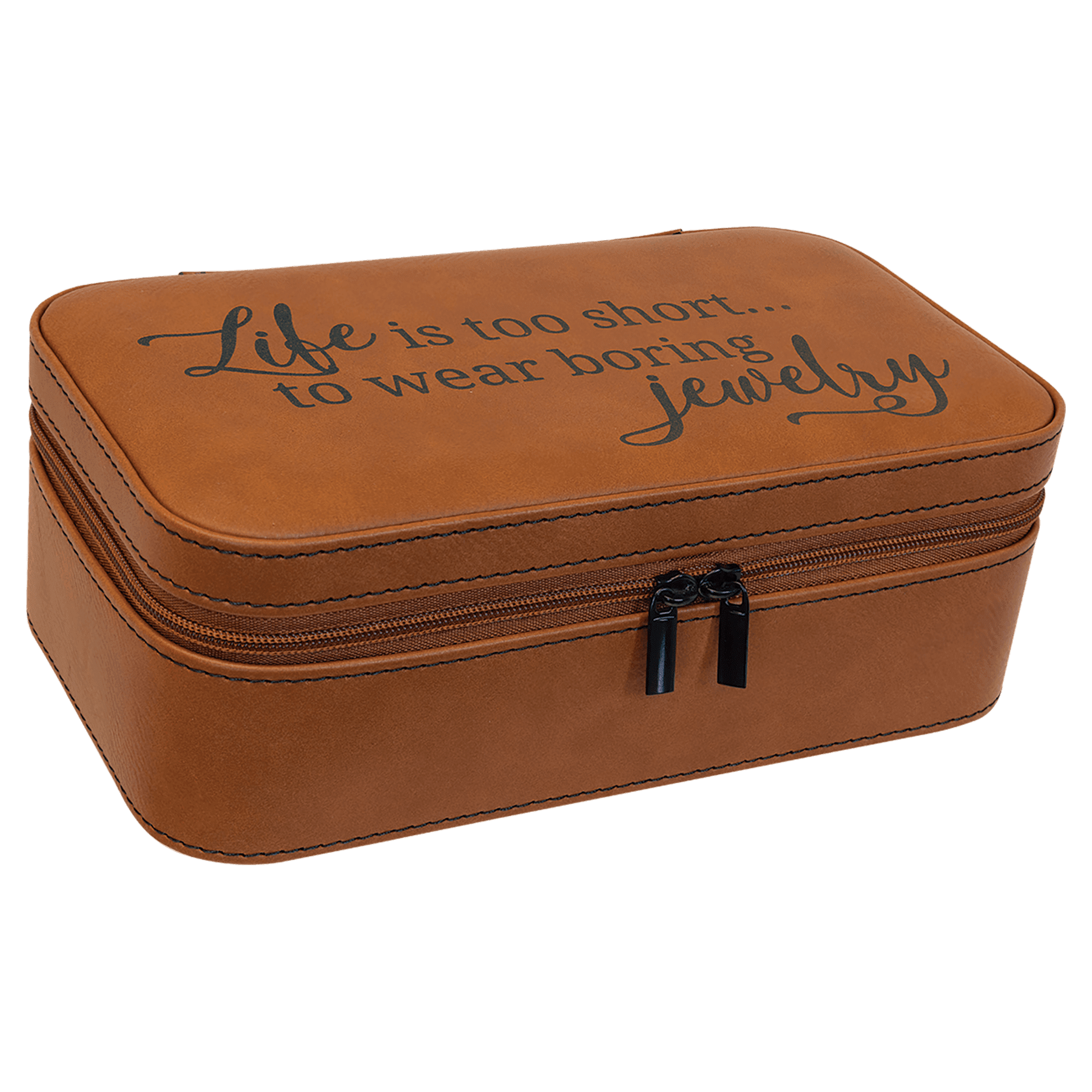 Personalized Travel Jewelry Box in Two Sizes with Multi-Compartments