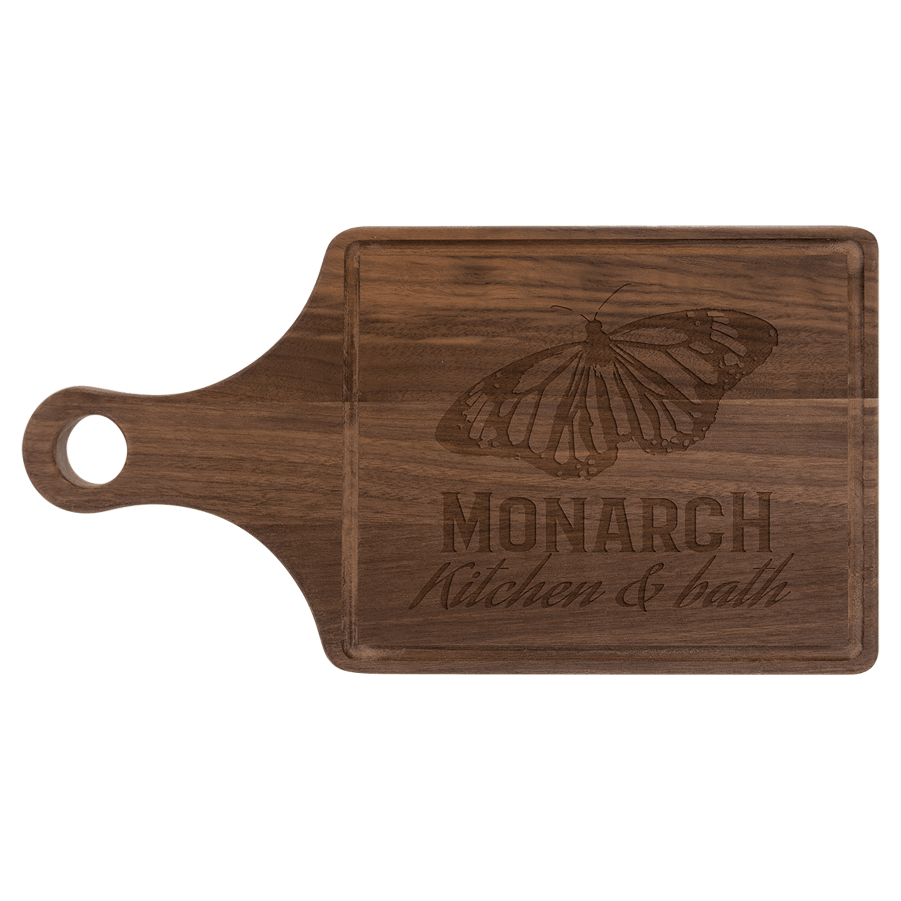Personalized Walnut Cutting Board with Drip Ring and Custom Engraving 13 1/2" x 7" / Walnut