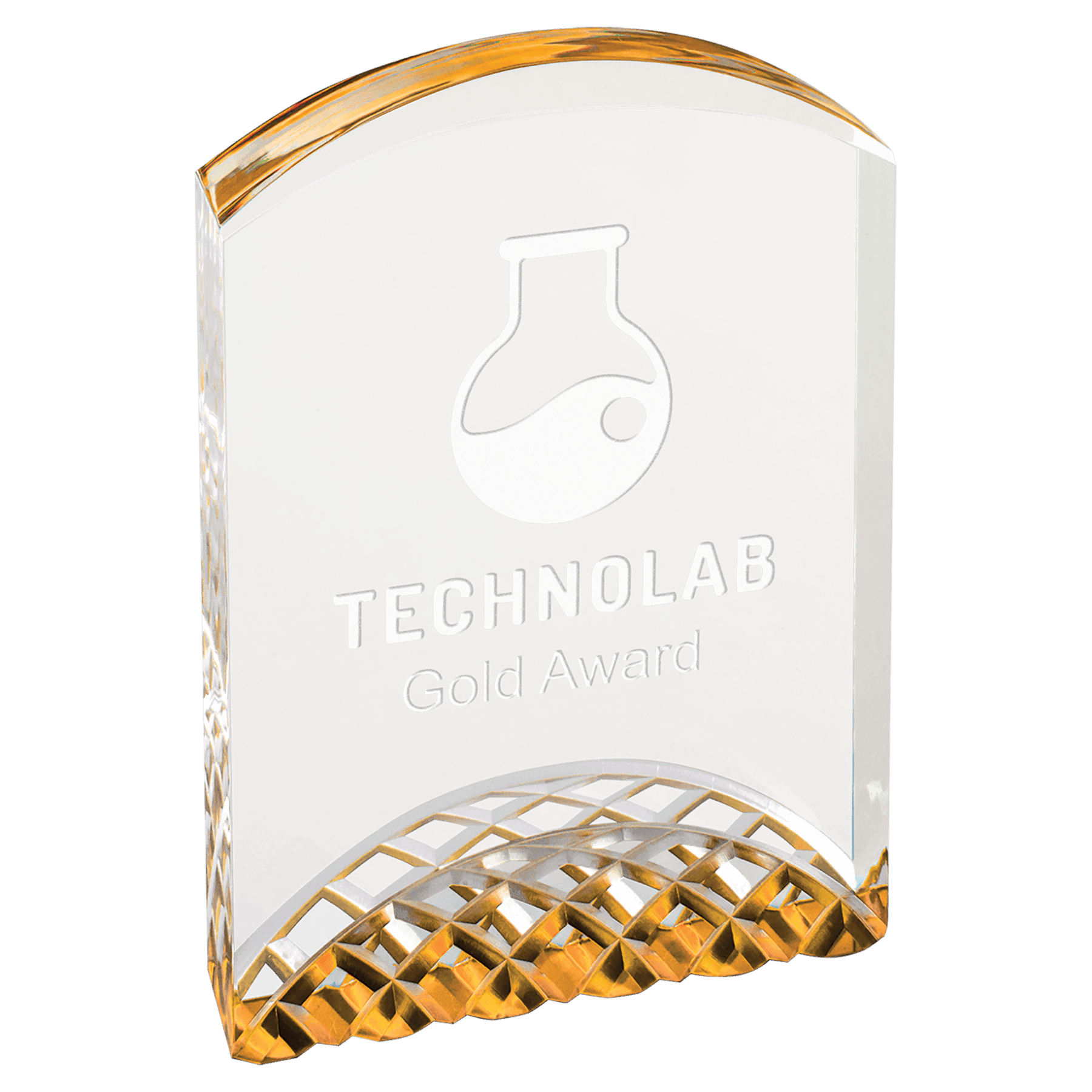 Horizon Acrylic Arch Award with Gold, Blue or Silver Accents Blue / 5"