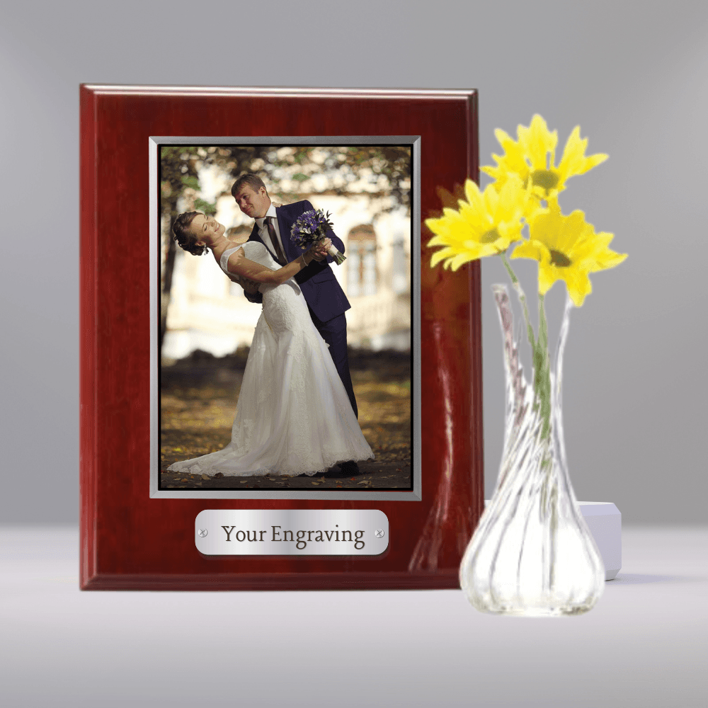 High Gloss Plaque Boards | Customize with Plate or Photo Frame Rosewood Piano Finish / 5" x 7"