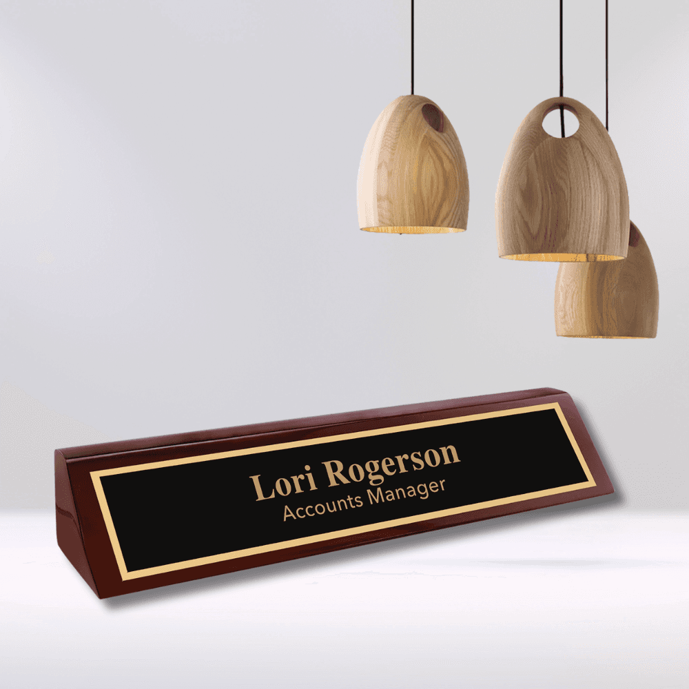 Premium Desk Wedges in Genuine Wood and Leatherette Red Alder / 8 1/2" / Standard
