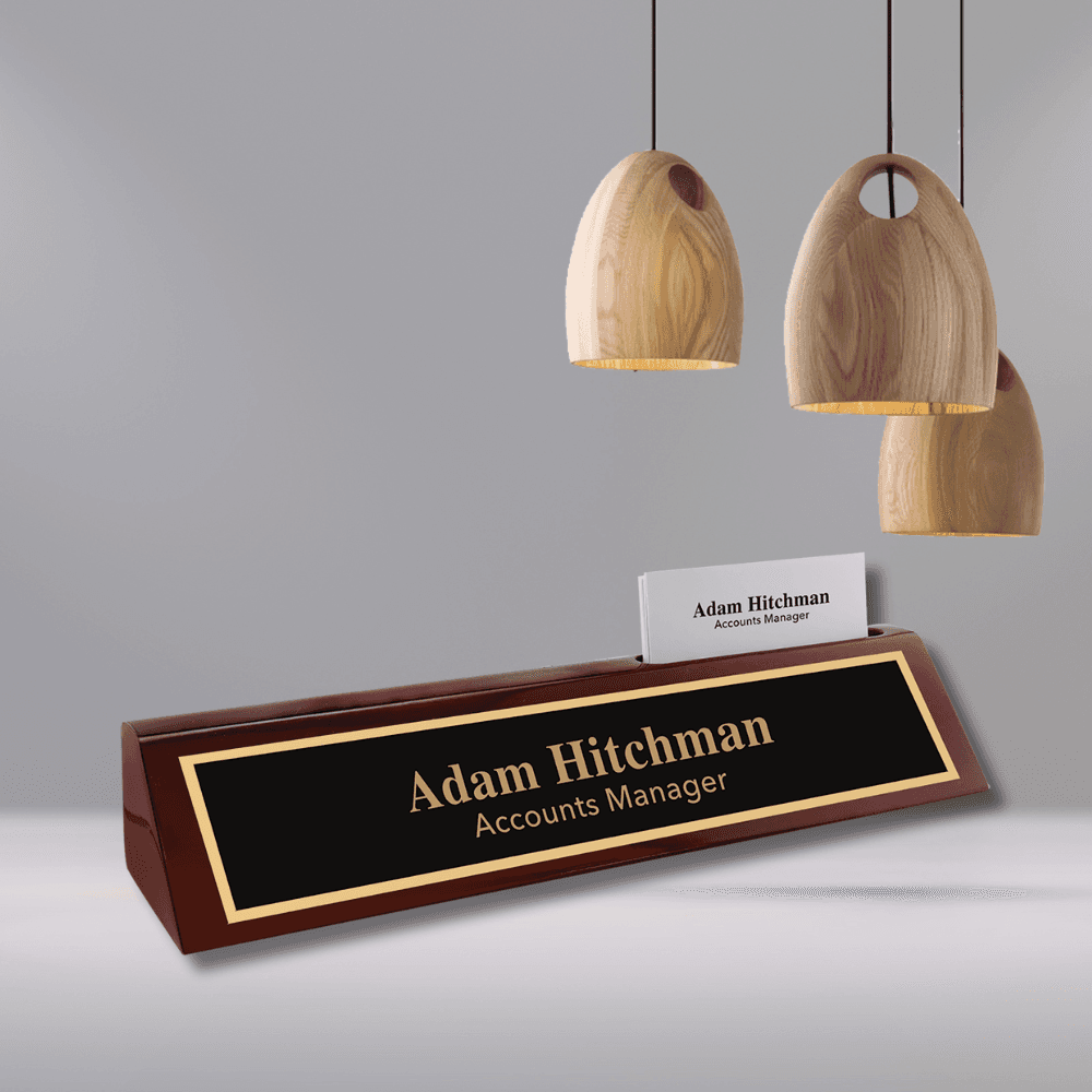 Premium Desk Wedges in Genuine Wood and Leatherette Red Alder / 8 1/2" / Standard
