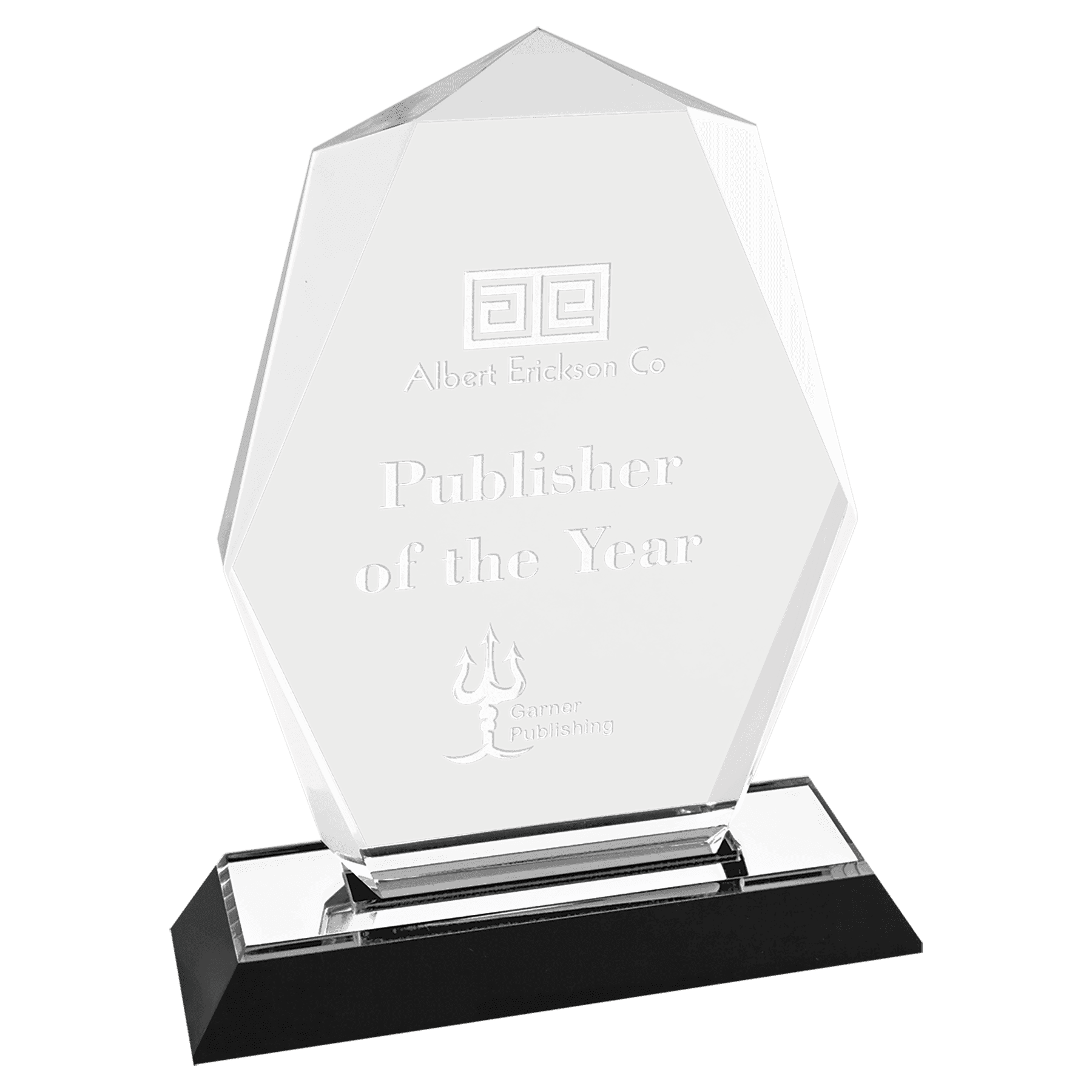 Arrow and Octagon Point Impress Acrylic Awards with Color Mirror Base Octagon Point / Silver / 7"