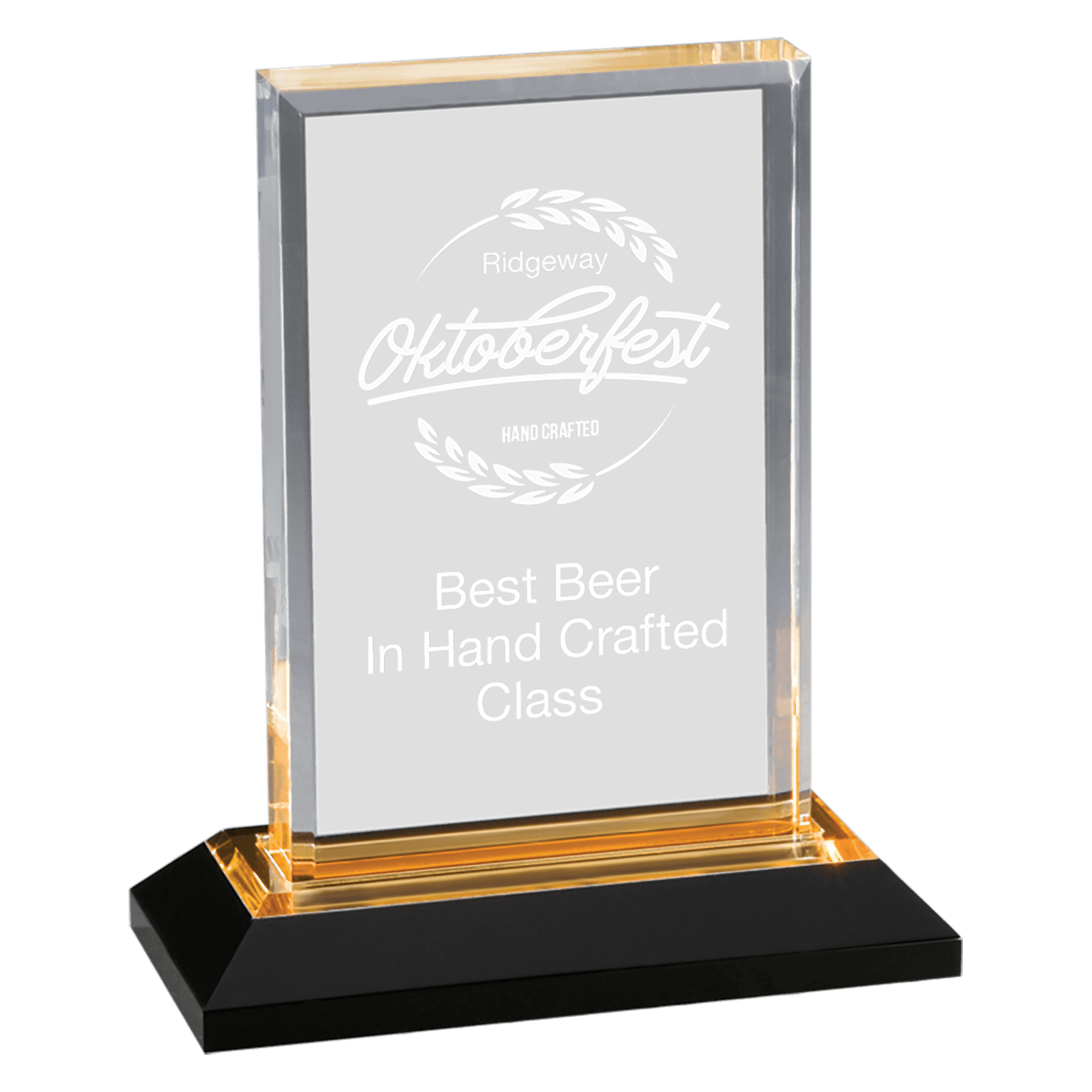 Impress Acrylic Awards with Color Mirror Base and Custom Engraving Arrow Point / Blue / 5 1/2" x 7"