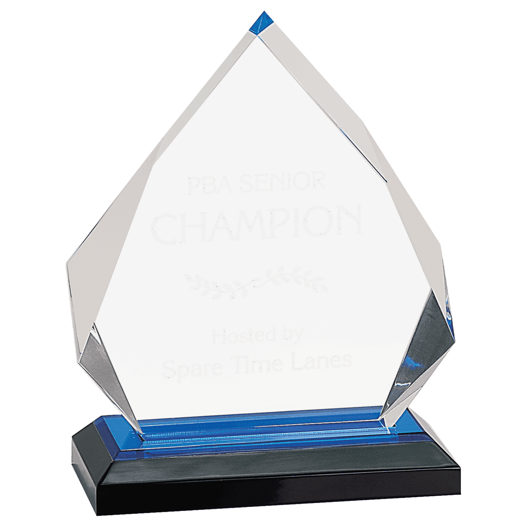 Impress Acrylic Awards with Color Mirror Base and Custom Engraving Arrow Point / Blue / 5 1/2" x 7"