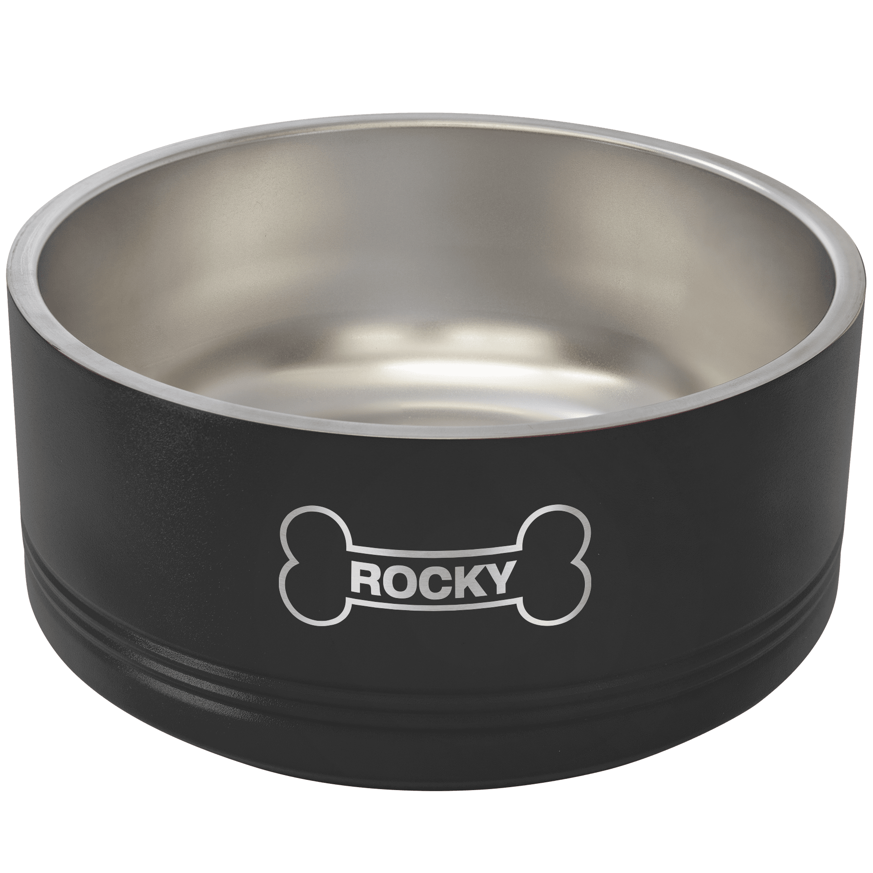 Personalized Pet Bowls - Heavy Duty Engraved Bowls for Dogs and Cats 64 oz. / Black