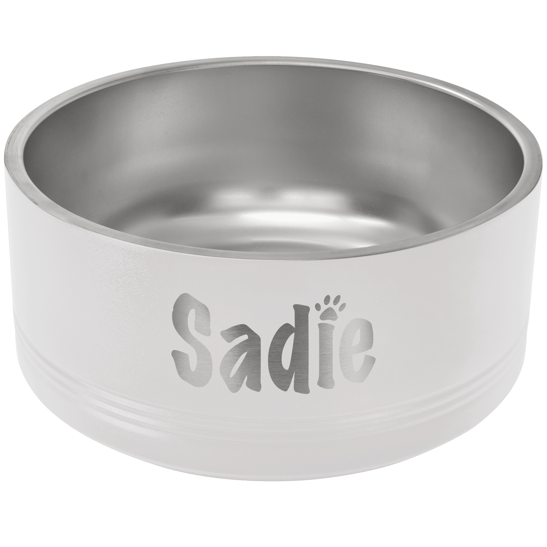 Personalized Pet Bowls - Heavy Duty Engraved Bowls for Dogs and Cats 64 oz. / White