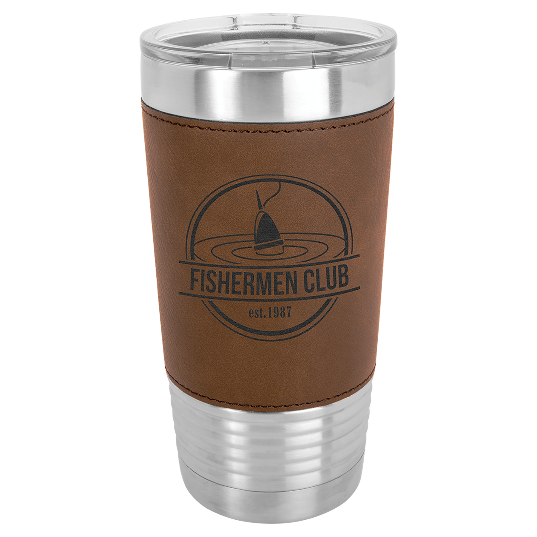 20 oz. Personalized Tumblers with Custom Engraving – Polar Camel Dark Brown / 20 oz. Leatherette Wrapped Tumbler