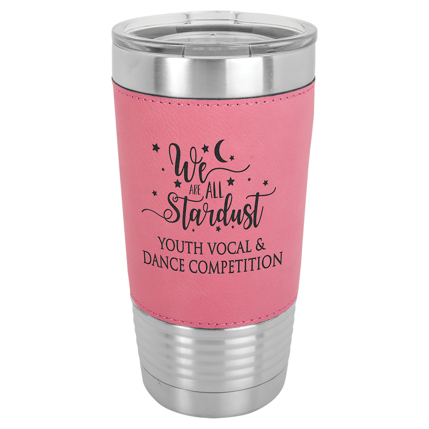 20 oz. Personalized Tumblers with Custom Engraving – Polar Camel Pink / 20 oz. Leatherette Wrapped Tumbler