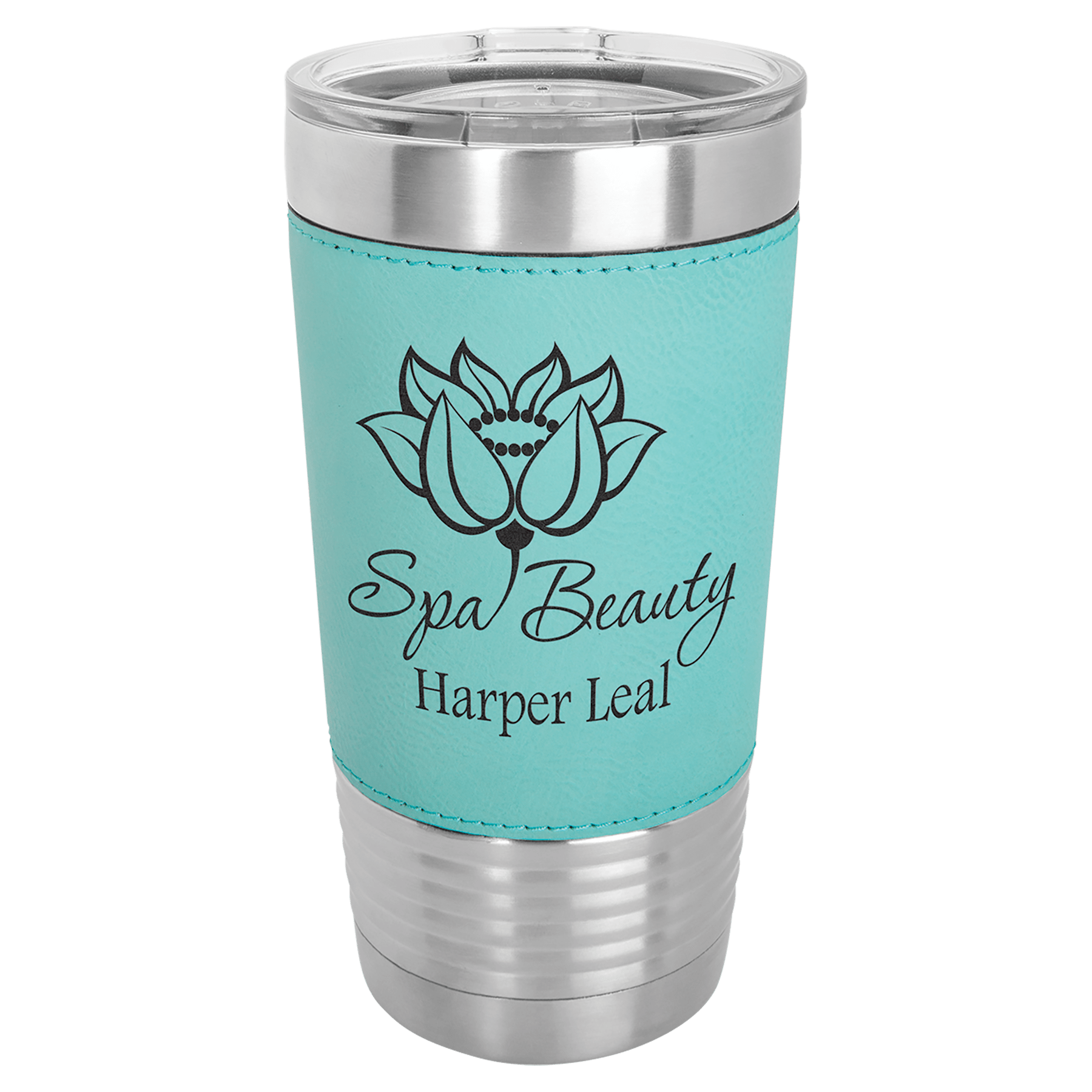 20 oz. Personalized Tumblers with Custom Engraving – Polar Camel Teal / 20 oz. Leatherette Wrapped Tumbler