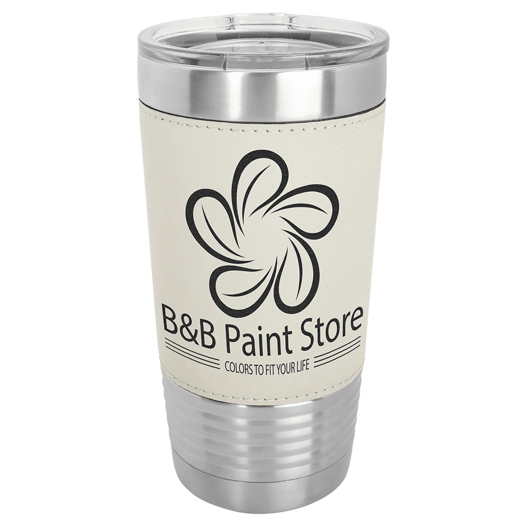 20 oz. Personalized Tumblers with Custom Engraving – Polar Camel White / 20 oz. Leatherette Wrapped Tumbler