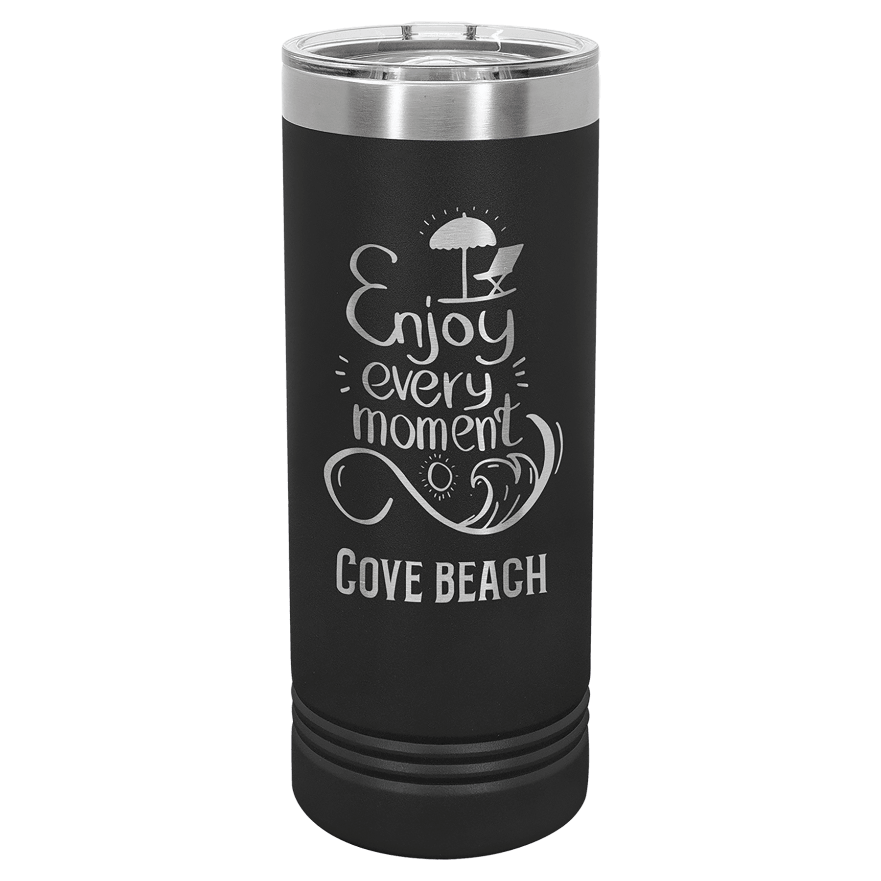 Personalized Skinny Tumblers – 2X Insulated Drinkware Powder Coated / Black / Skinny Tumbler