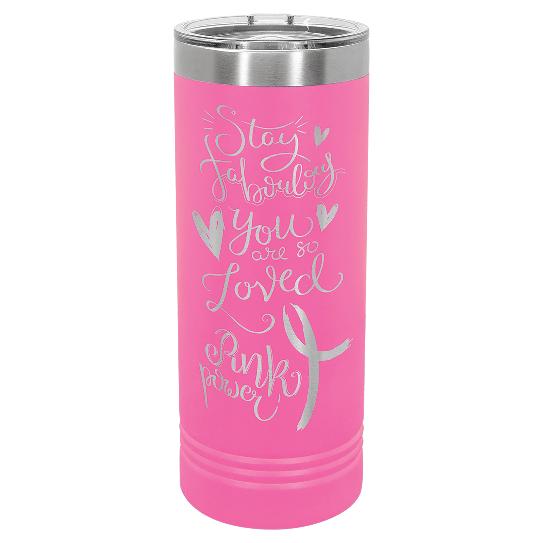 Personalized Skinny Tumblers – 2X Insulated Drinkware Powder Coated / Pink / Skinny Tumbler