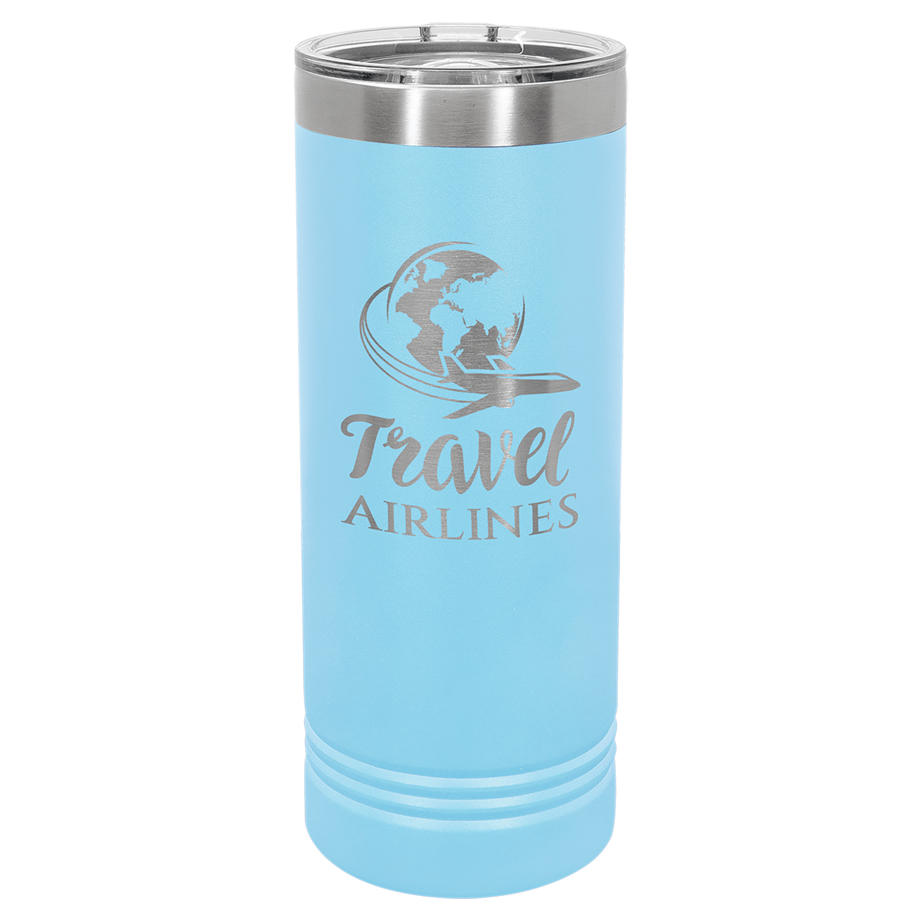 Personalized Skinny Tumblers – 2X Insulated Drinkware Powder Coated / Light Blue / Skinny Tumbler