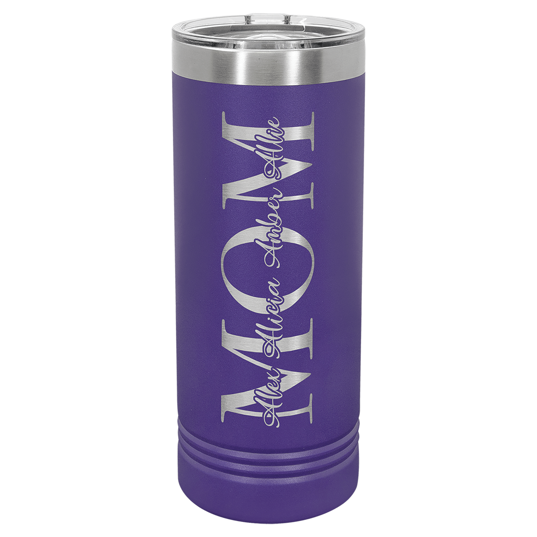 Personalized Skinny Tumblers – 2X Insulated Drinkware Powder Coated / Purple / Skinny Tumbler