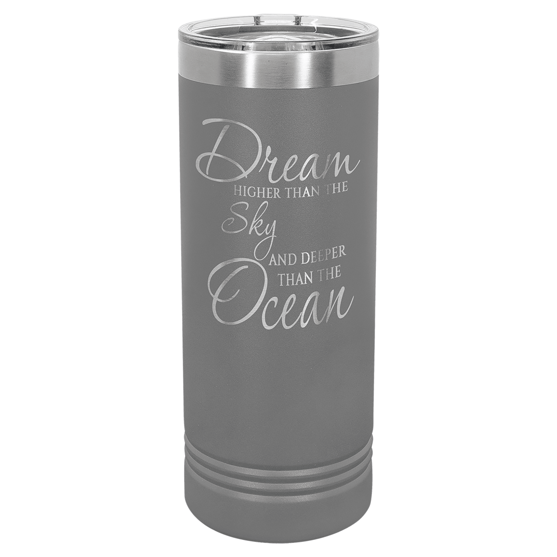 Personalized Skinny Tumblers – 2X Insulated Drinkware Powder Coated / Gray / Skinny Tumbler