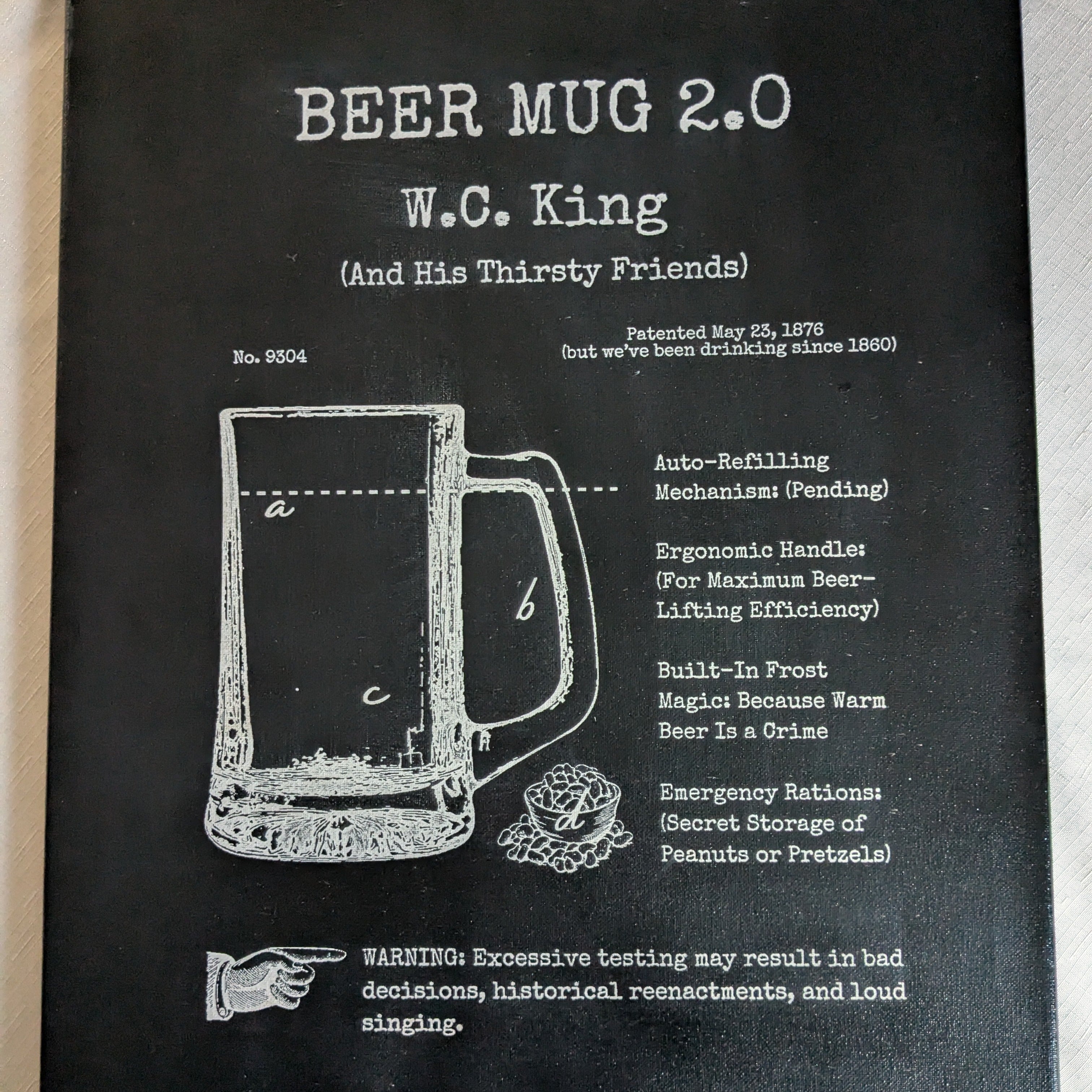 Laser Engraving on Canvas - Custom Designed with Beer Theme