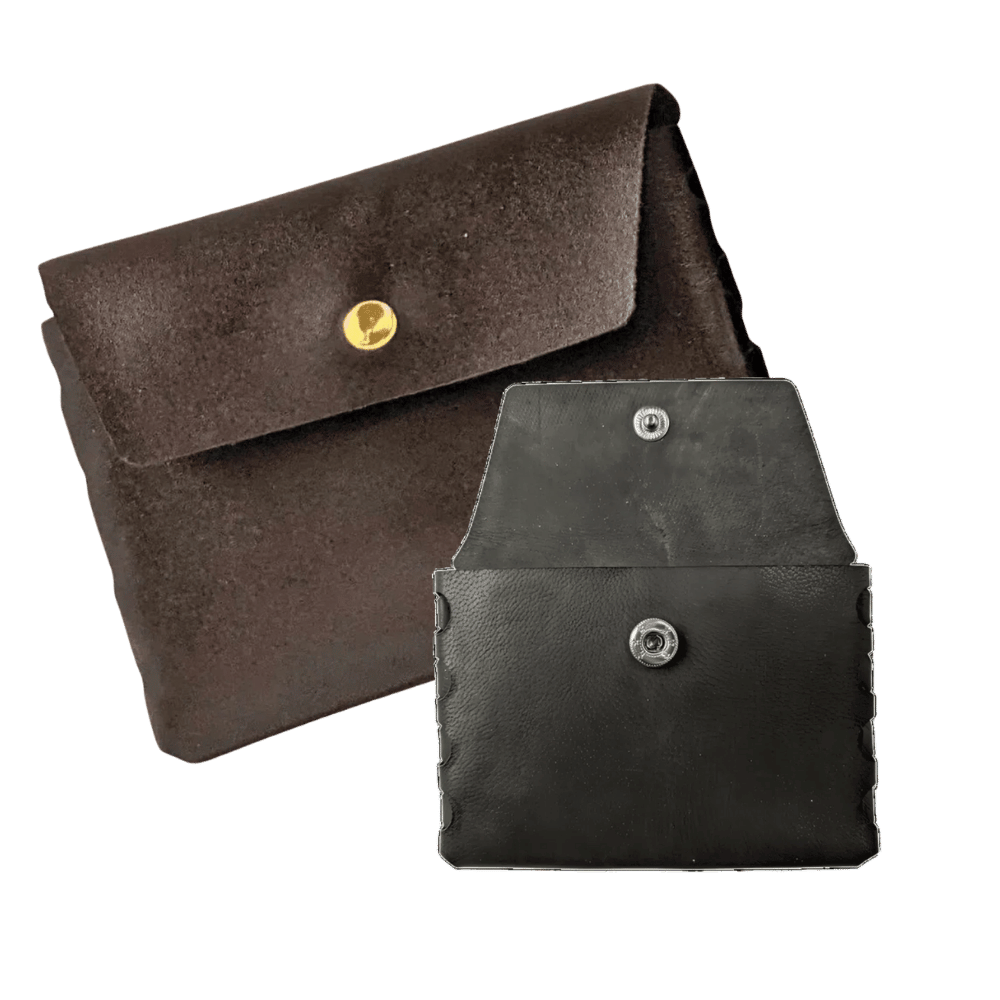 Custom Leather Coin Wallet & Card Holder – Minimalist Tabbed Design