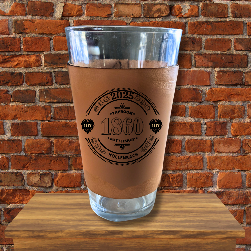 Genuine Leather Hand-Crafted 1860 Pint Sleeve (Personalization Options Available) 2025 Exclusive Classic Logo for Mug Club Members