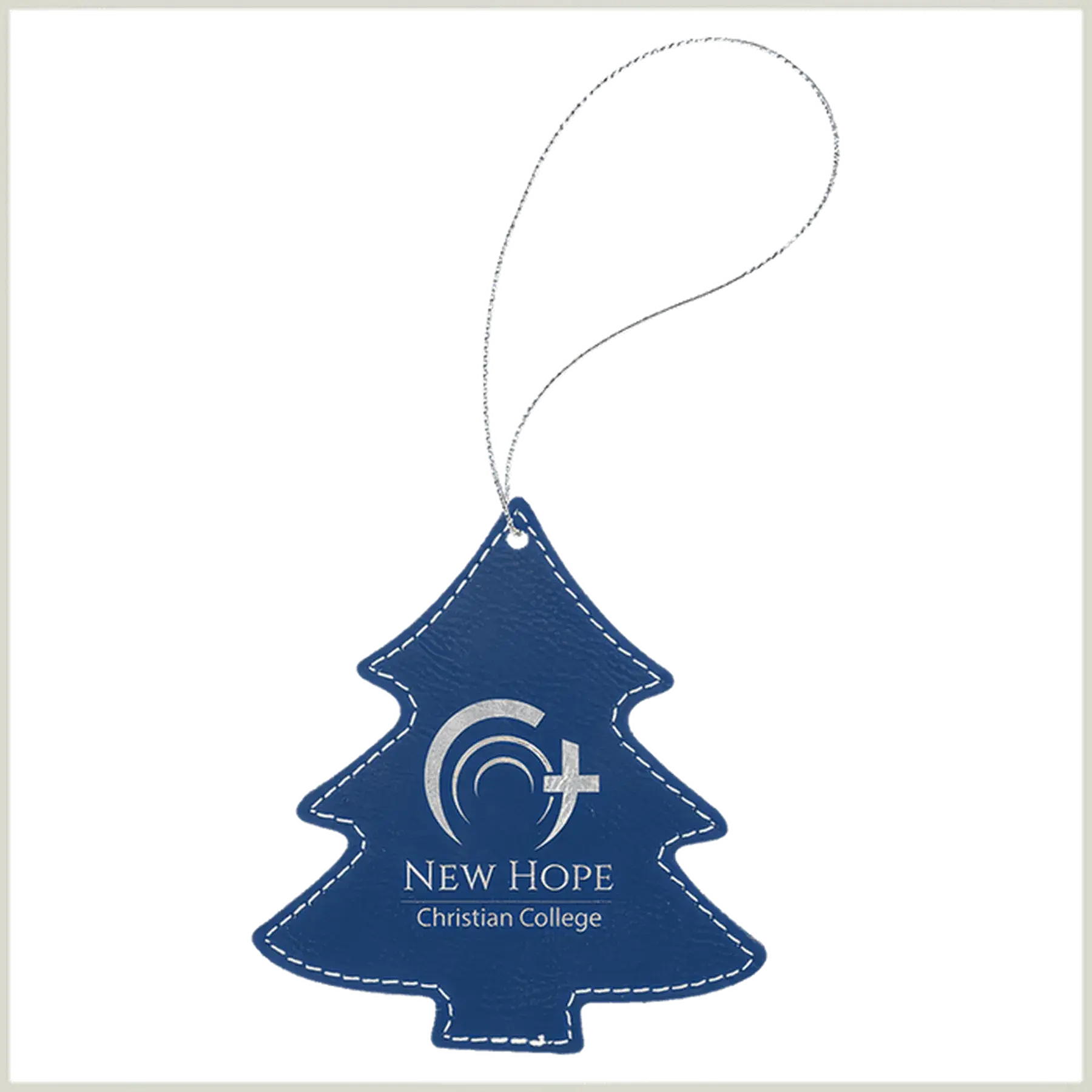 Leatherette Tree Ornament (Various Colors) Blue/Silver