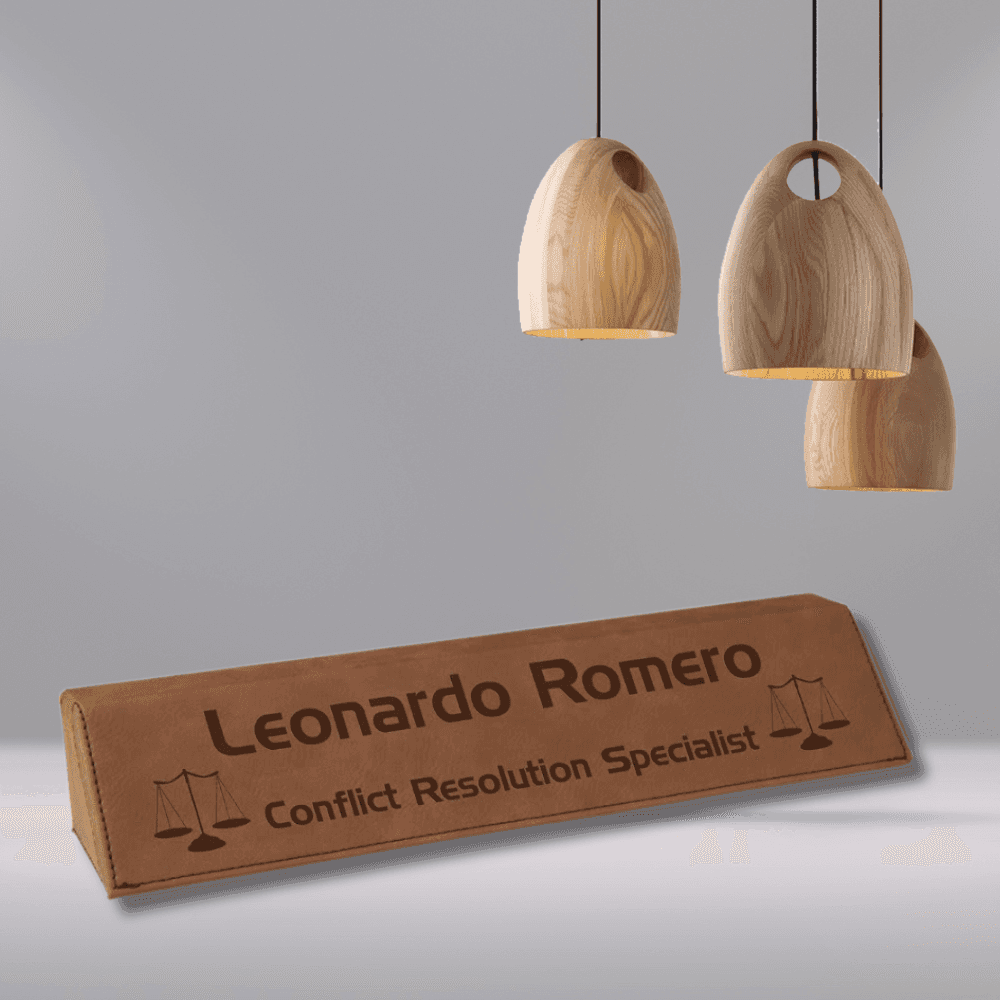 Premium Desk Wedges in Genuine Wood and Leatherette Red Alder / 8 1/2" / Standard