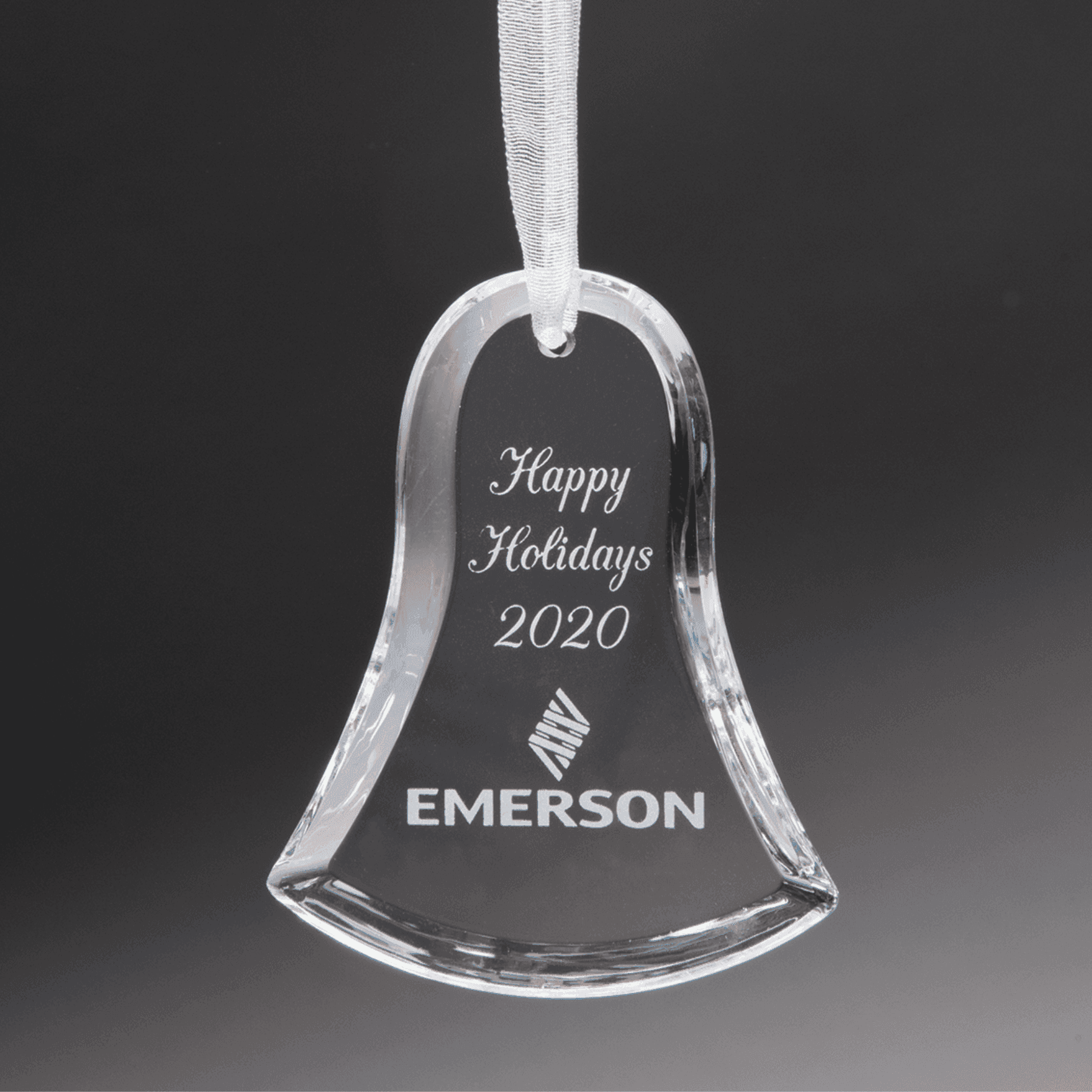 Laser Etched Crystal Ornaments with Ribbon and Gift Box Teardrop / Silver / 3"