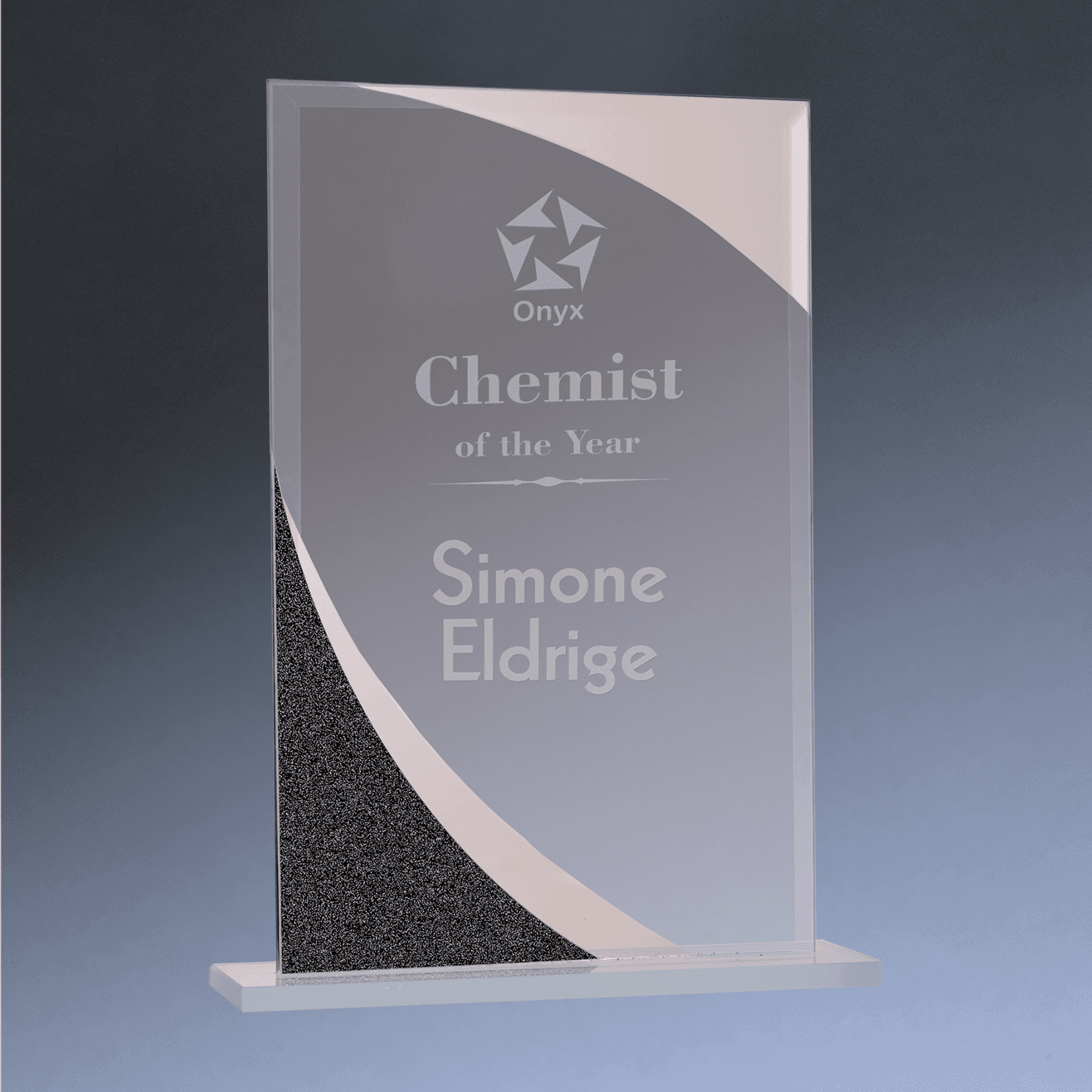 Designer Glass Awards – Personalized Art Deco-Inspired Recognition Wave / 7 1/4" / Designer Glass