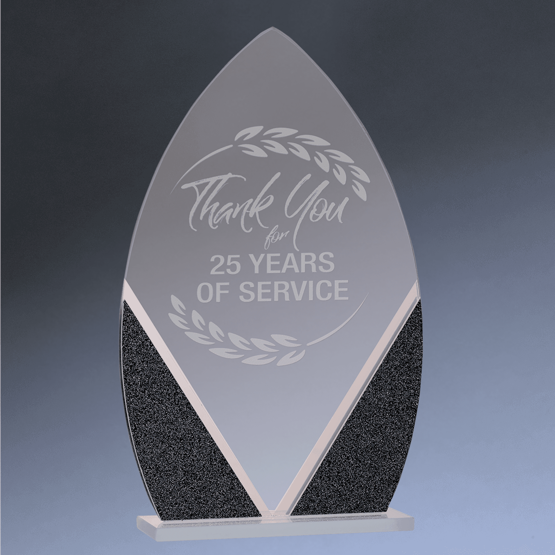 Designer Glass Awards – Personalized Art Deco-Inspired Recognition Wave / 7 1/4" / Designer Glass