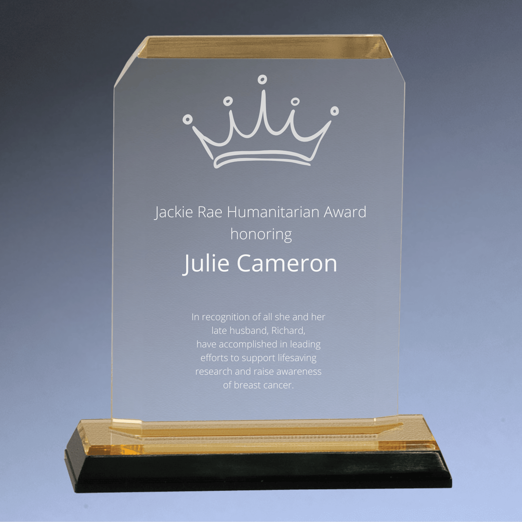 Impress Acrylic Awards with Color Mirror Base and Custom Engraving Clipped Corners / Gold / 3 1/2" x 5 1/2"