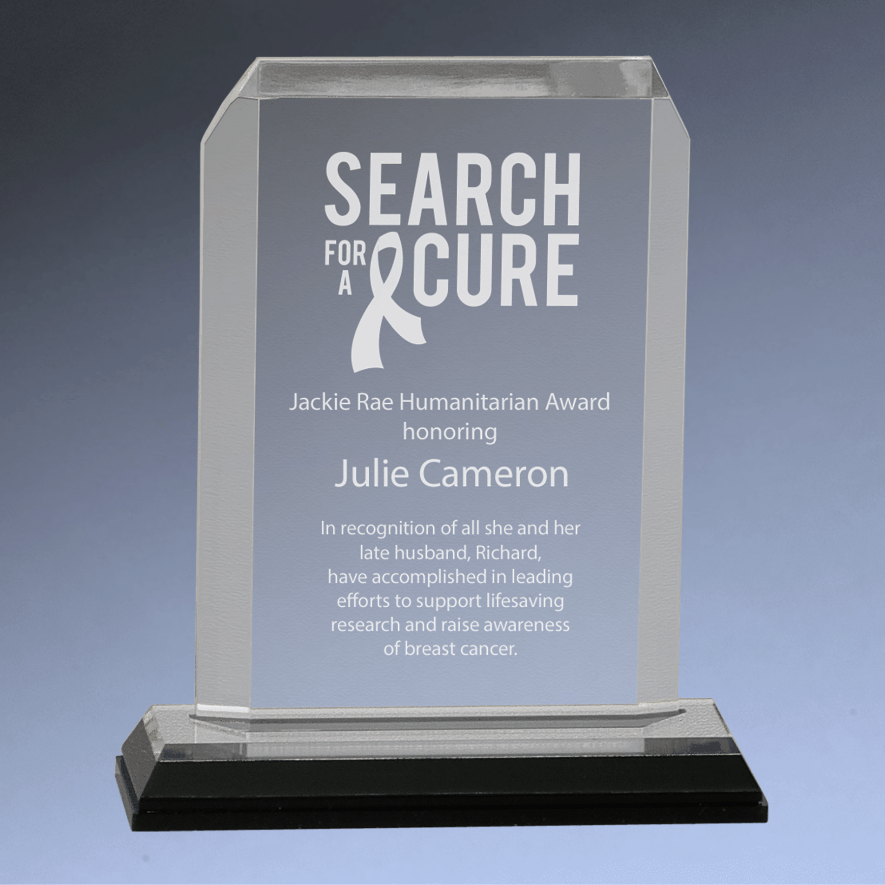 Impress Acrylic Awards with Color Mirror Base and Custom Engraving Clipped Corners / Silver / 3 1/2" x 5 1/2"