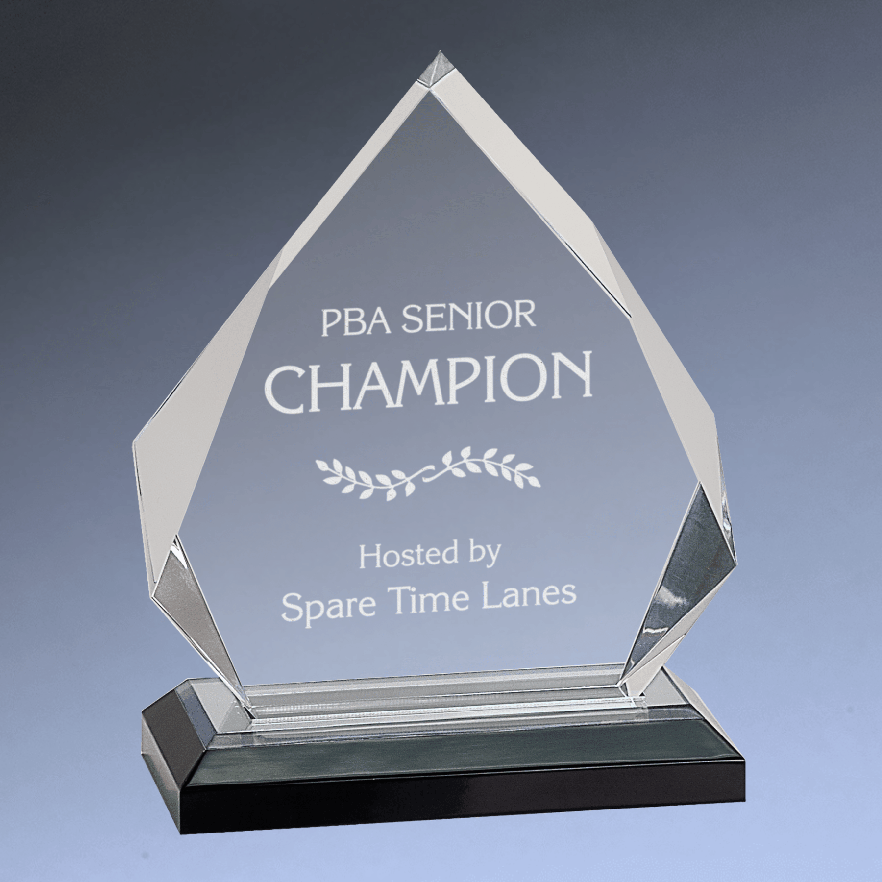 Impress Acrylic Awards with Color Mirror Base and Custom Engraving Diamond / Silver / 5 1/4" x 6 3/4"