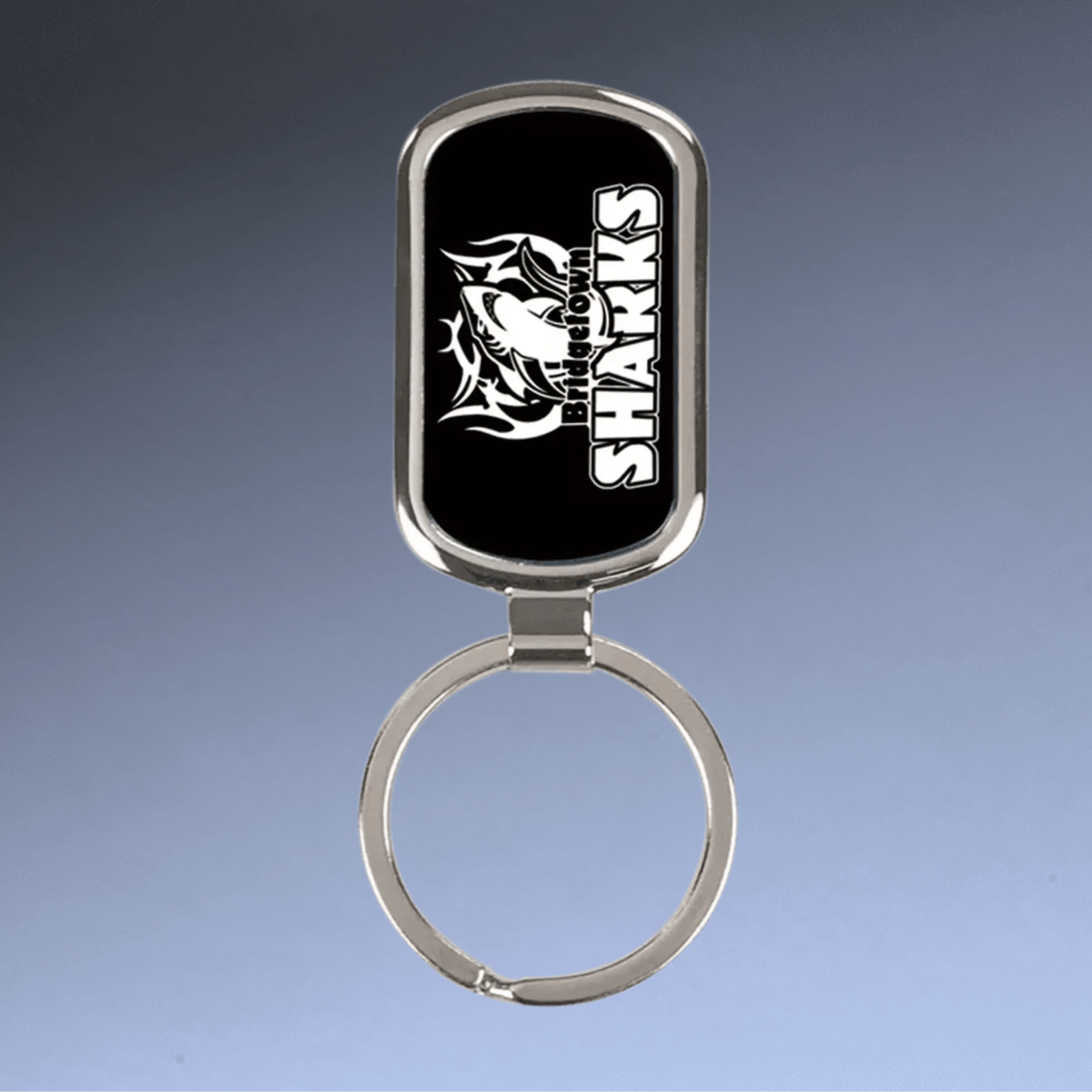 Personalized Keychains with Silver Frame and Black Insert