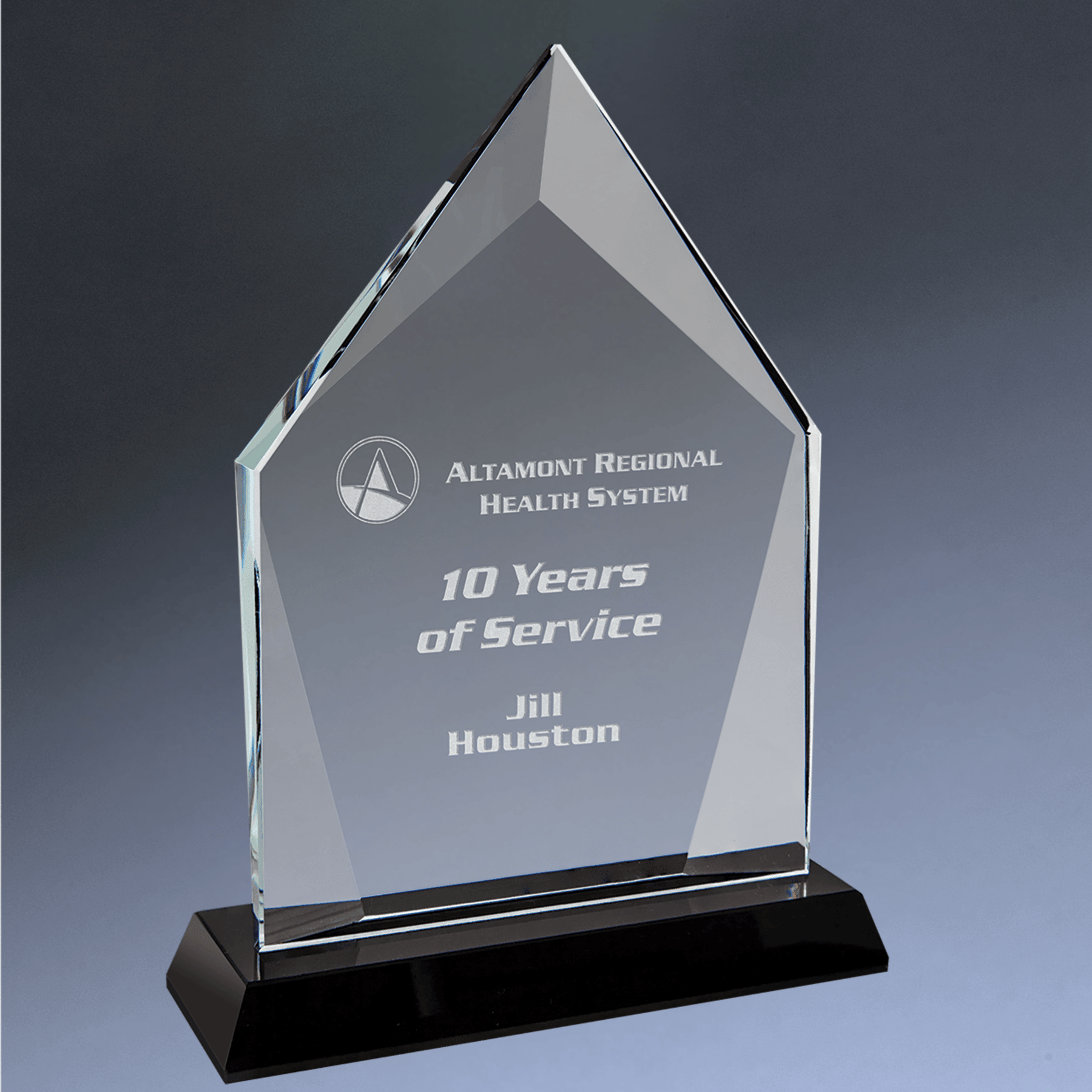 Halo Glass Awards - Custom Engraved Diamond & Oval Glass