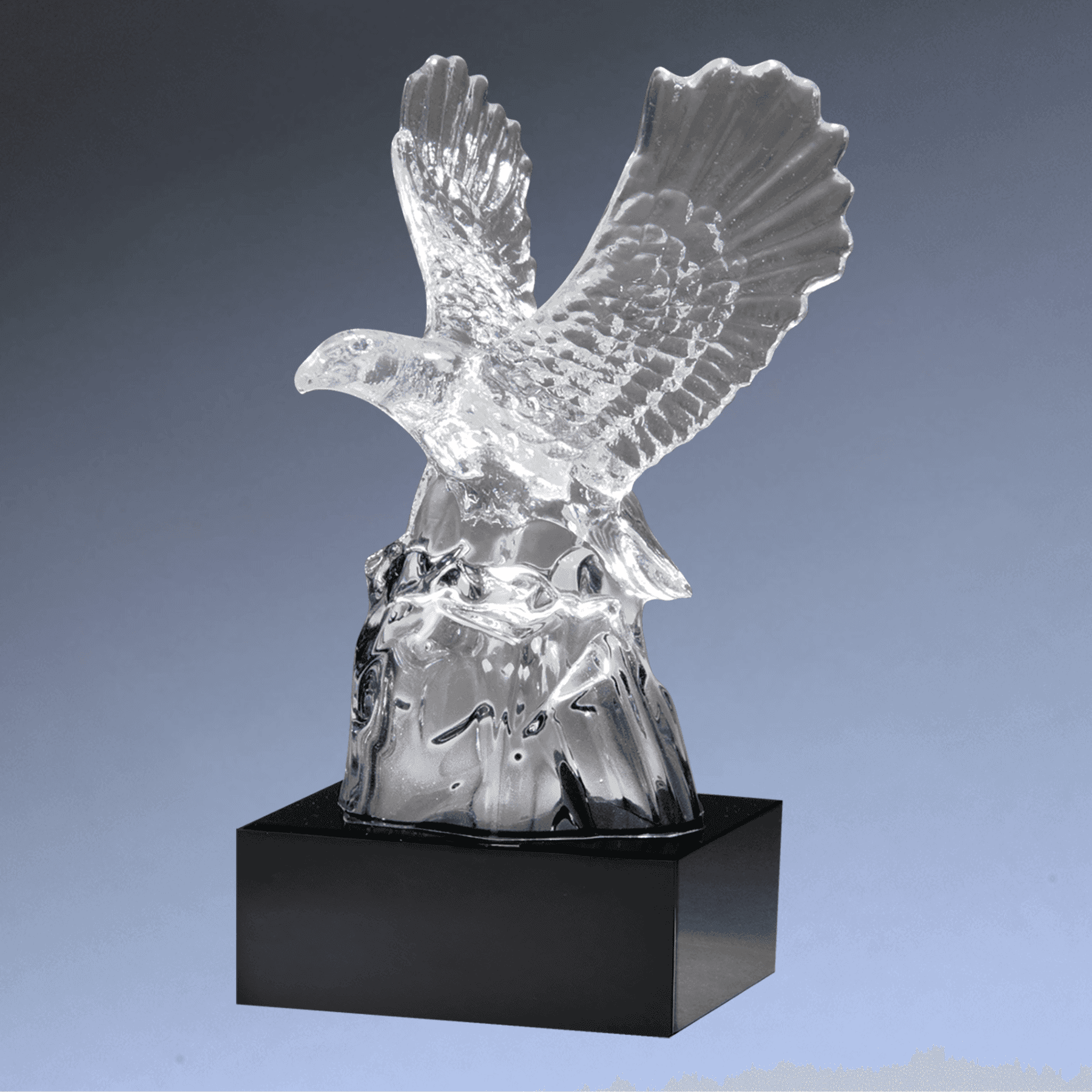 Crystal Eagle Awards for Patriotism, Leadership and Service Carved Eagle Sculpture / 9 1/2" x 4 1/2"