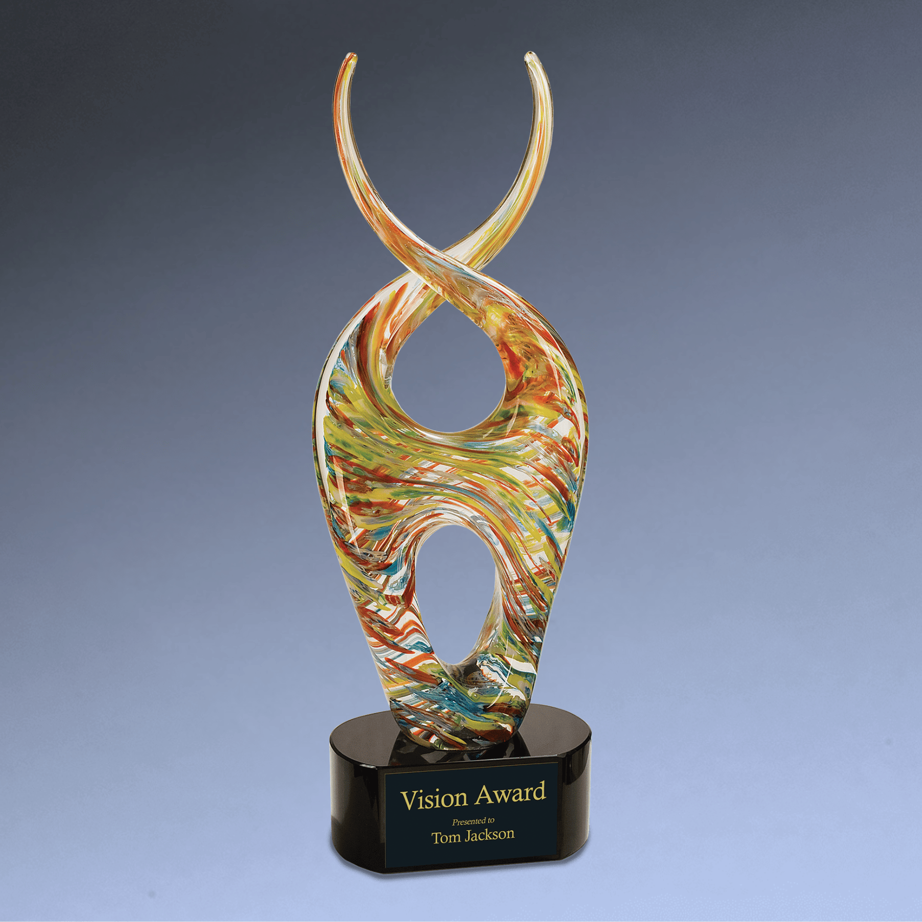 Hand-Blown Art Glass Award Sculptures for Recognition and Decor