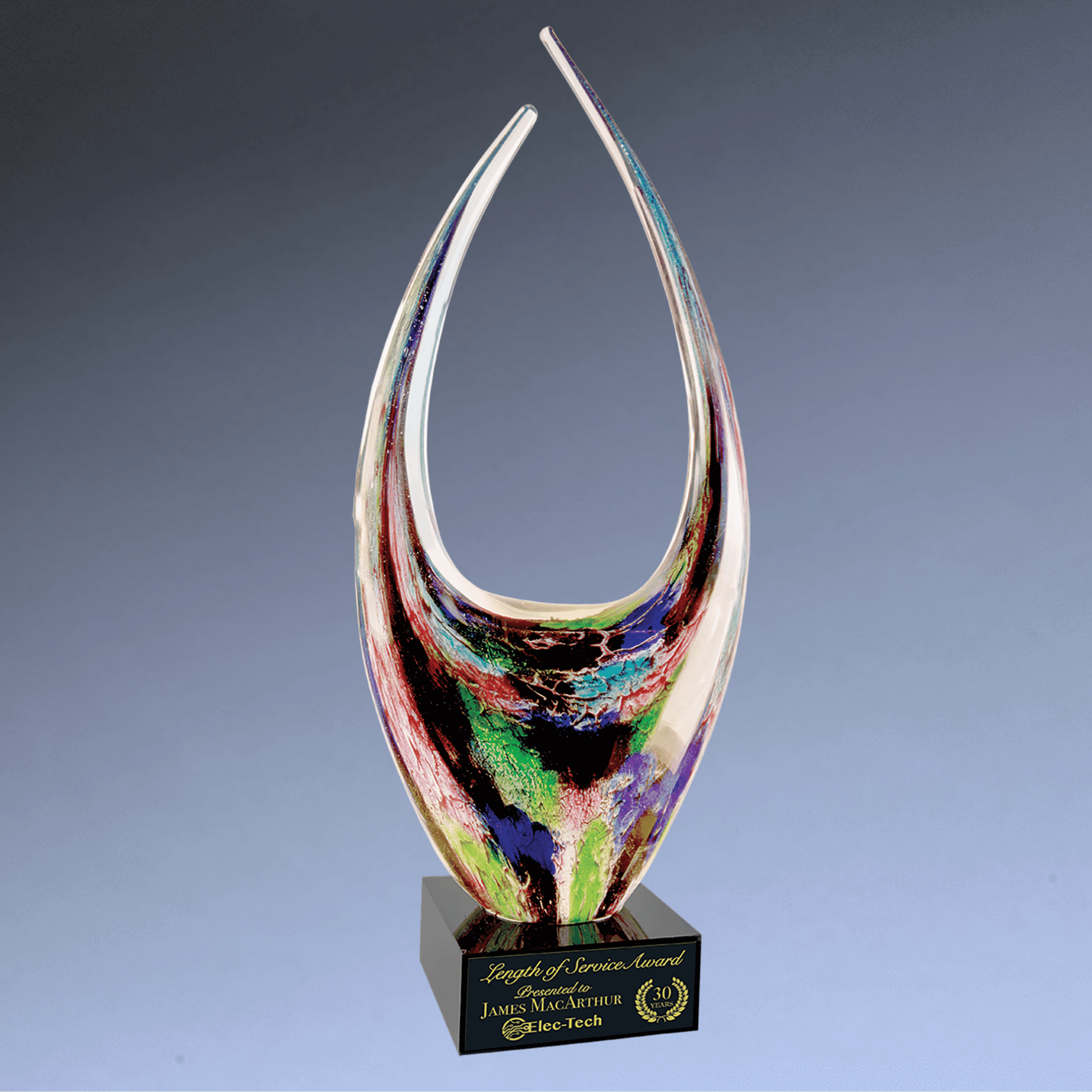 Hand-Blown Art Glass Award Sculptures for Recognition and Decor