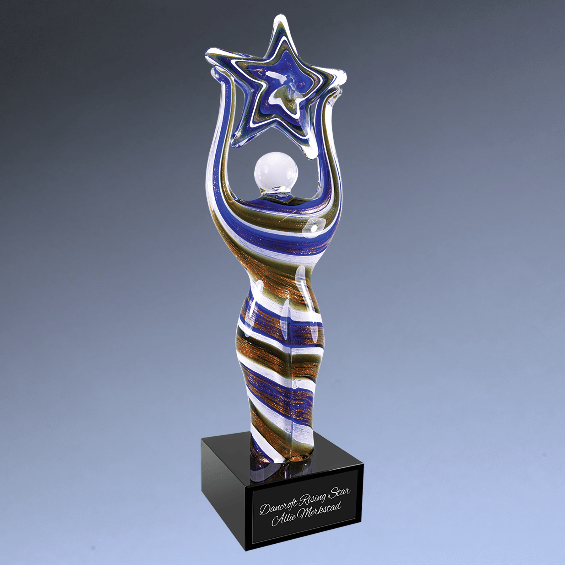 Hand-Blown Art Glass Award Sculptures for Recognition and Decor