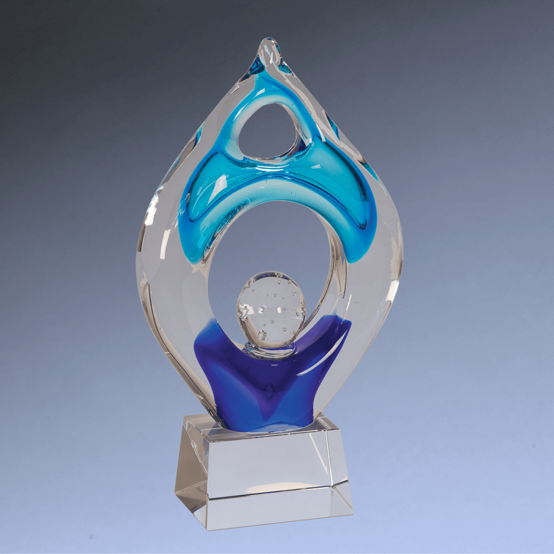 Hand-Blown Art Glass Award Sculptures for Recognition and Decor