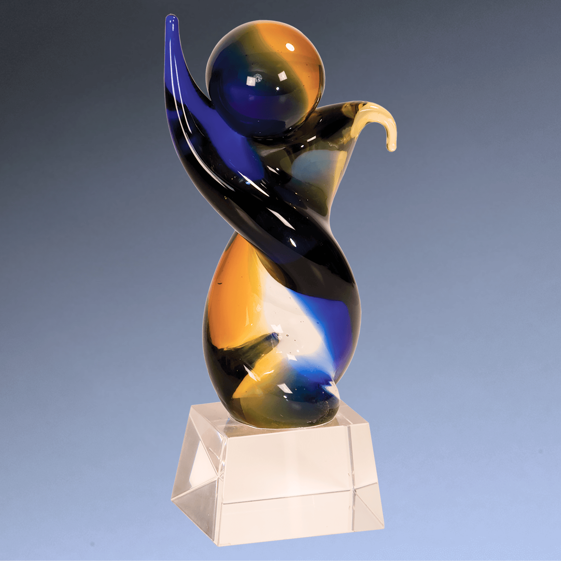 Hand-Blown Art Glass Award Sculptures for Recognition and Decor