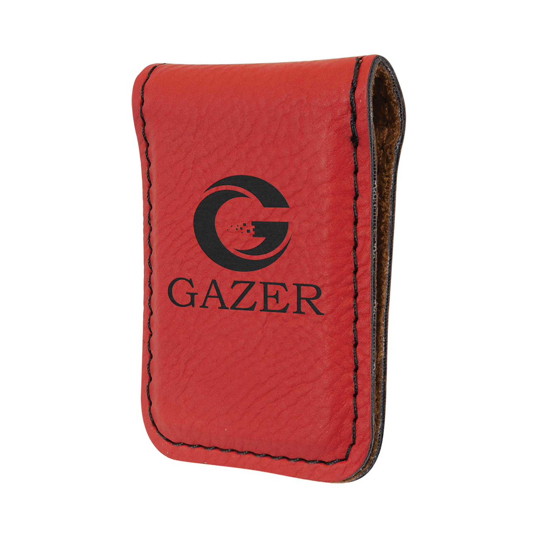 Personalized Money Clip wth Magnetic Closure Red / 1 3/4" x 2 1/2" / Leatherette