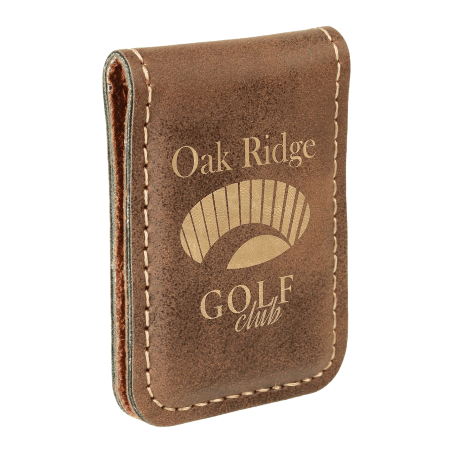 Personalized Money Clip wth Magnetic Closure Rustic/Gold / 1 3/4" x 2 1/2" / Leatherette