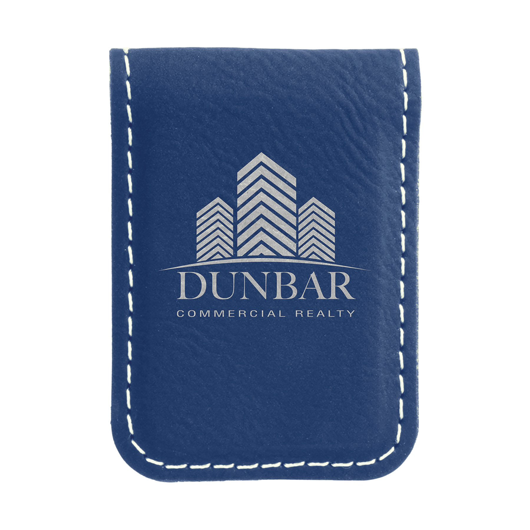 Personalized Money Clip wth Magnetic Closure Blue/Silver / 1 3/4" x 2 1/2" / Leatherette