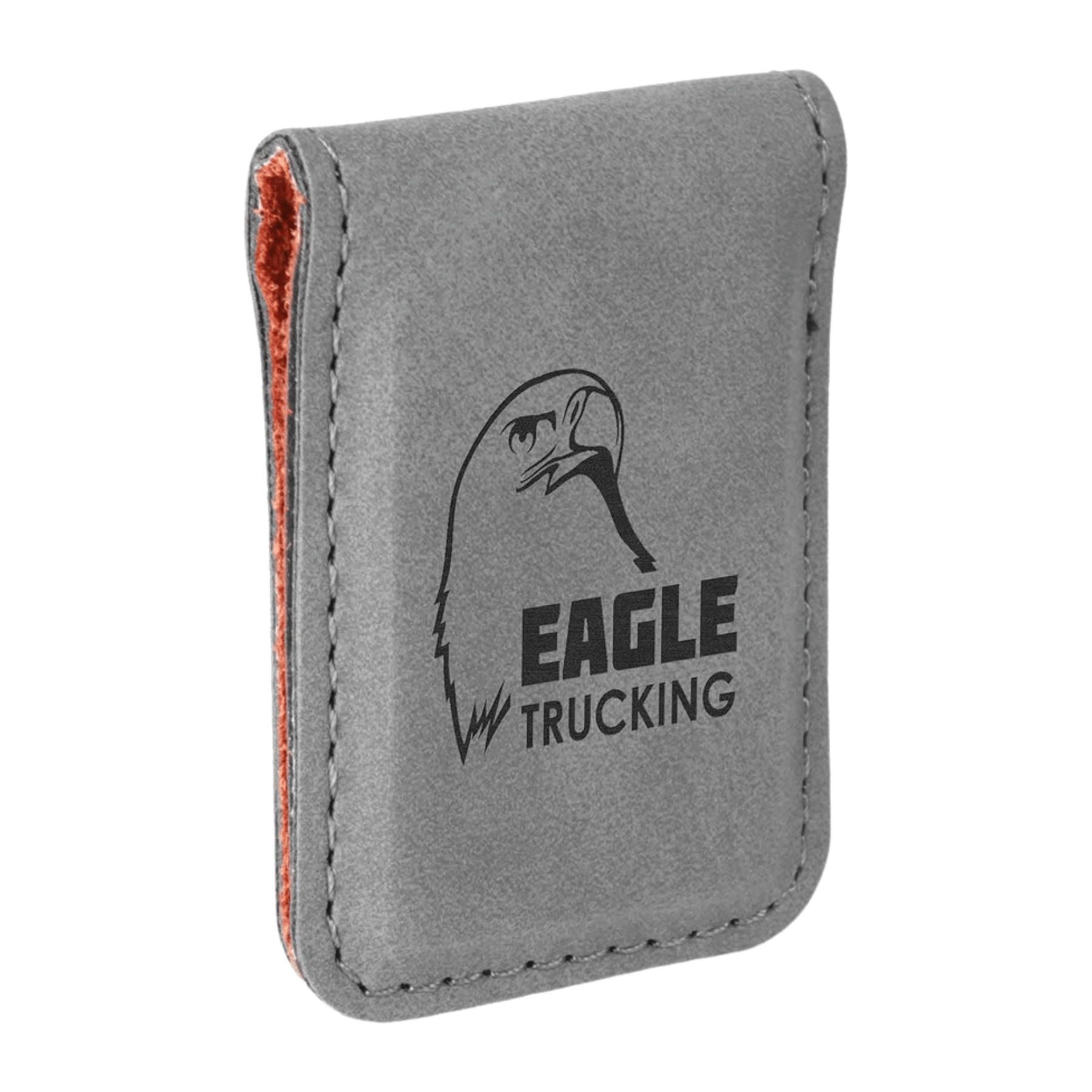 Personalized Money Clip wth Magnetic Closure Gray / 1 3/4" x 2 1/2" / Leatherette