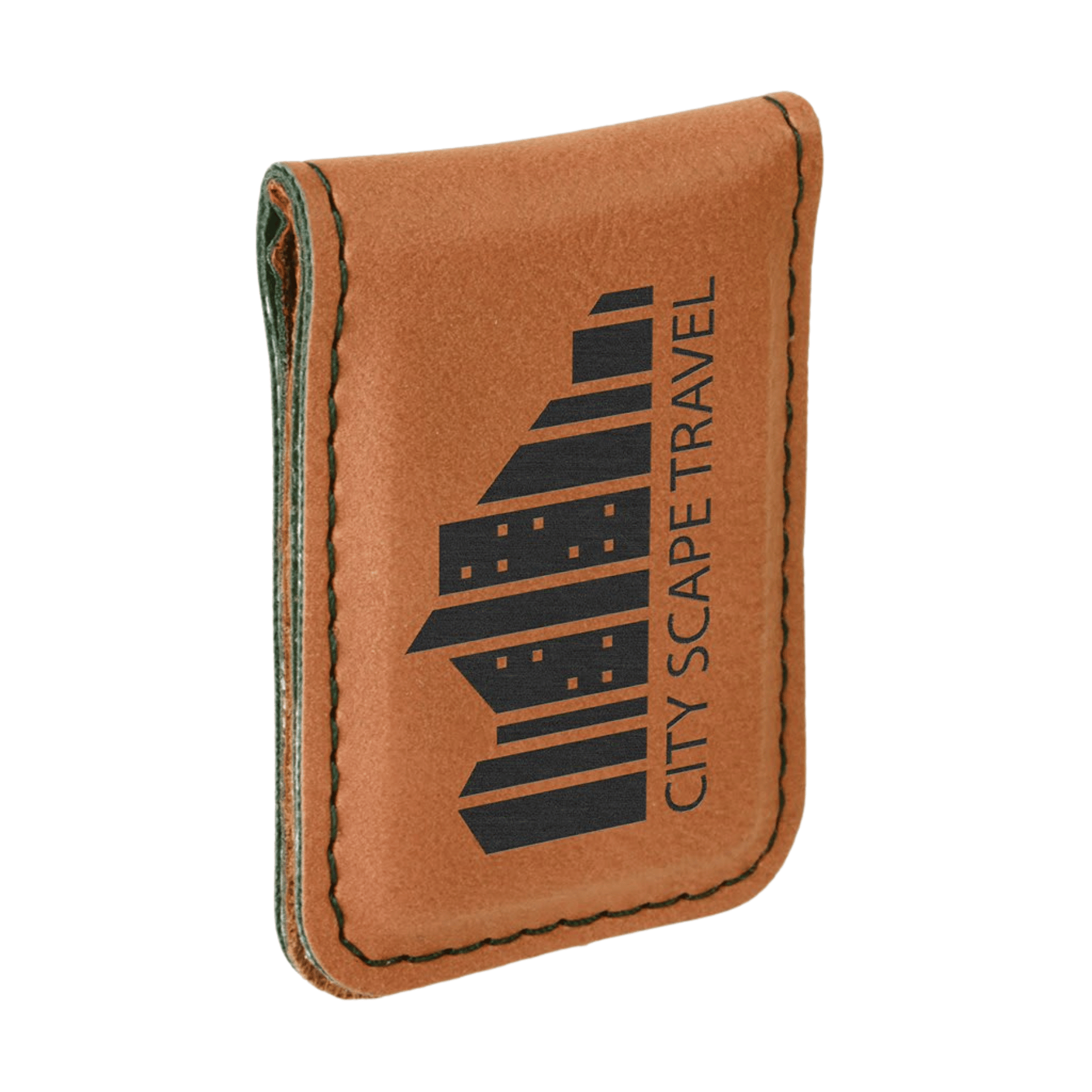 Personalized Money Clip wth Magnetic Closure Rawhide / 1 3/4" x 2 1/2" / Leatherette