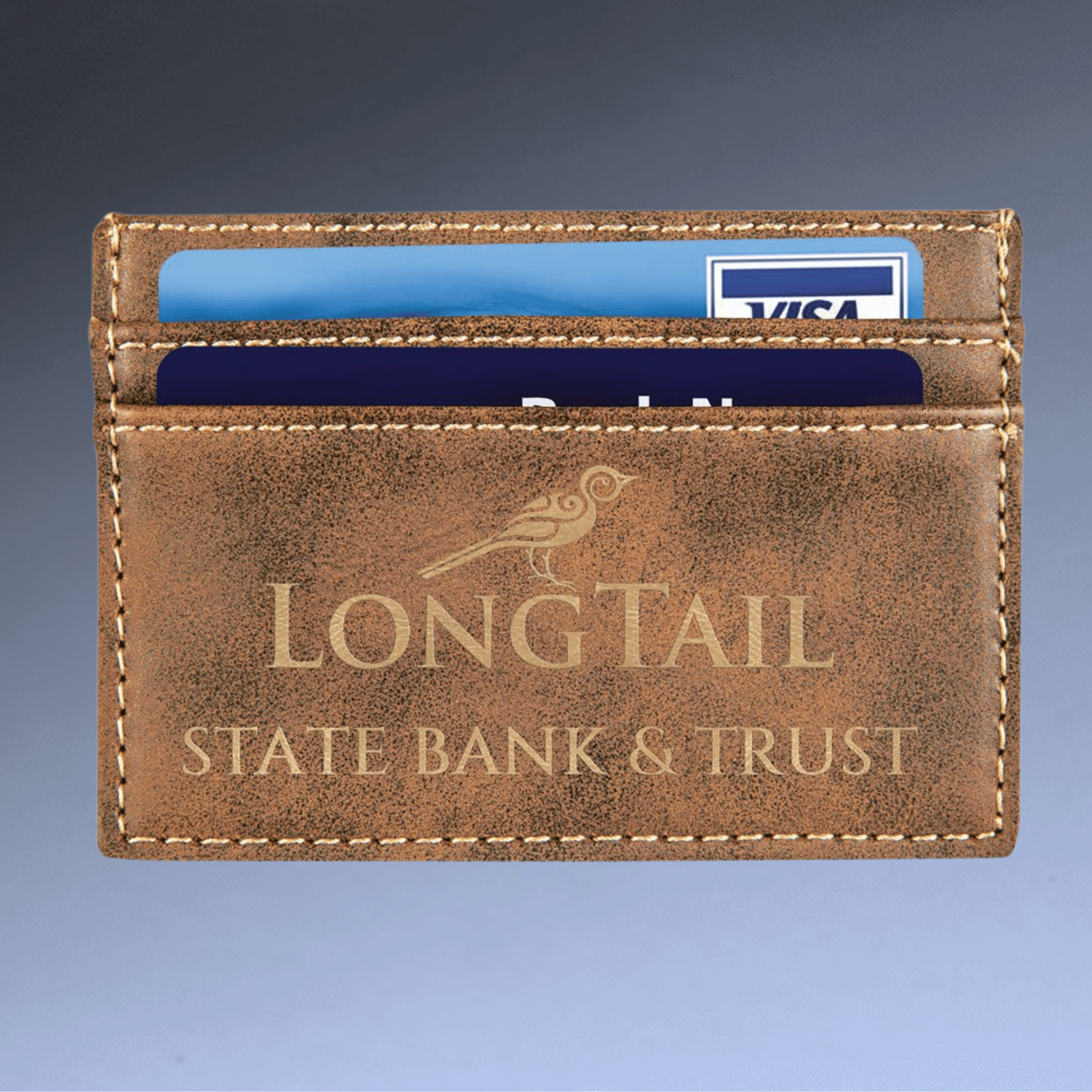 Personalized Wallet Clip with Card Holder Rustic