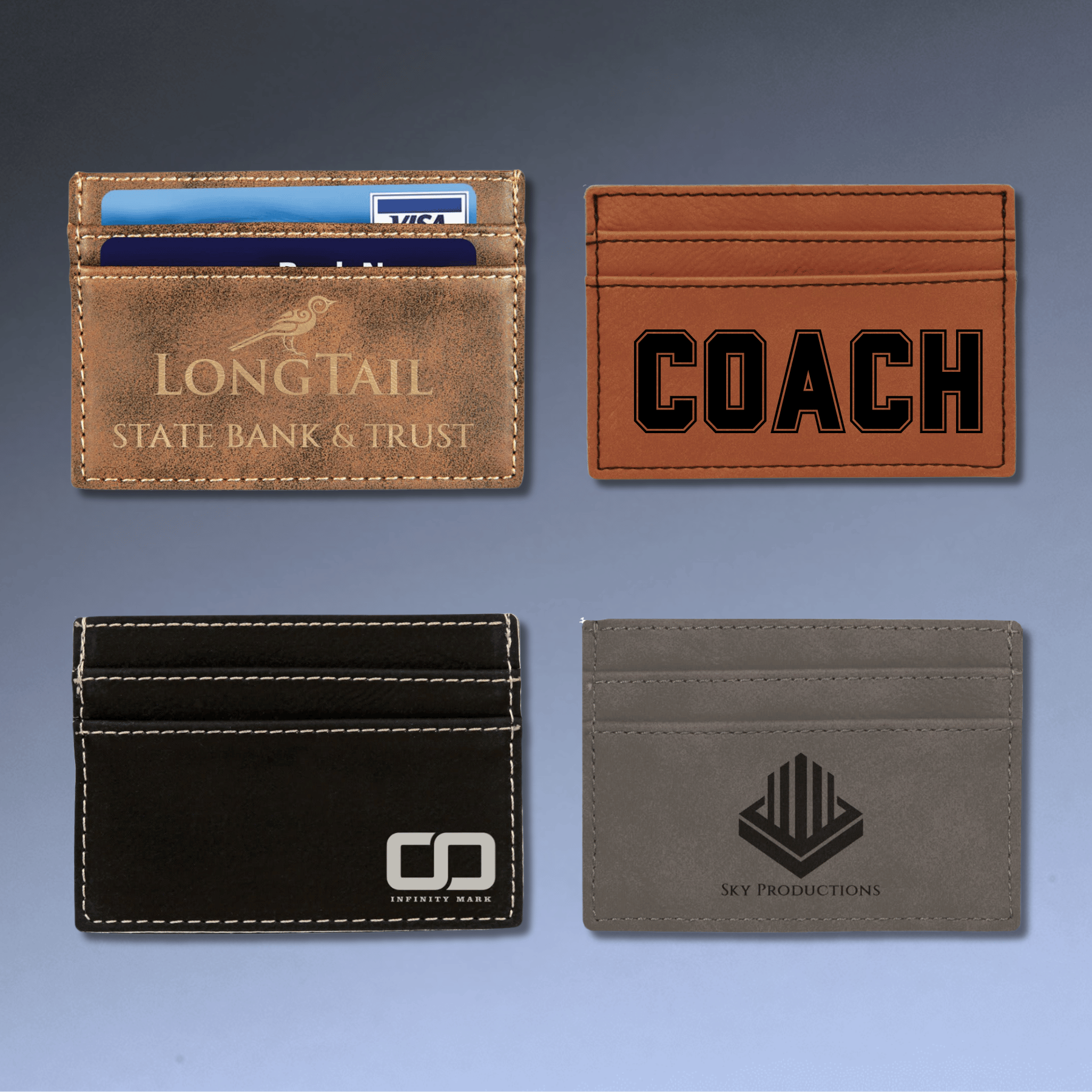 Personalized Wallet Clip with Card Holder Rustic